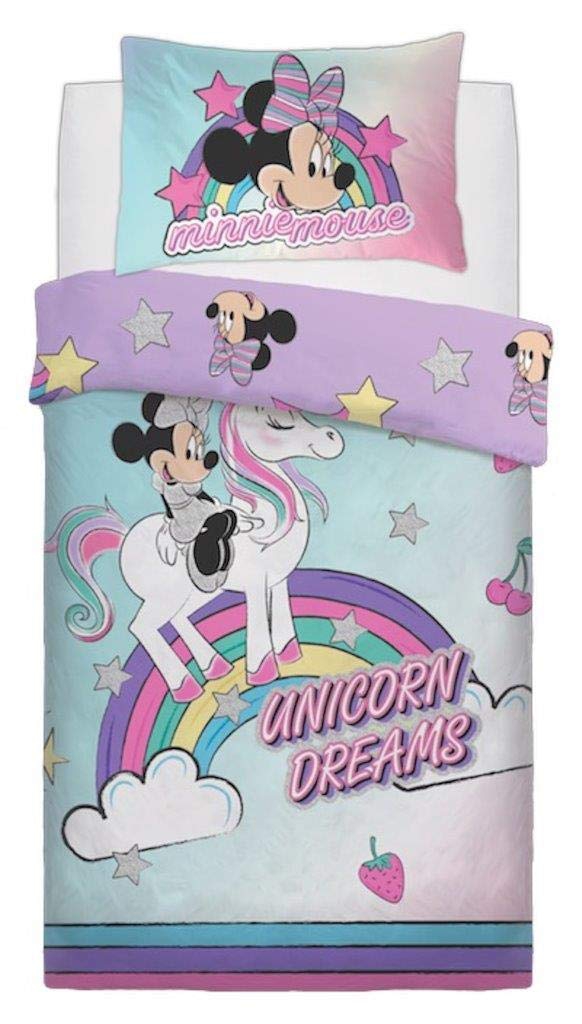 Disney Minnie Mouse 'Unicorn' Panel Single Bed Duvet Quilt Cover Set