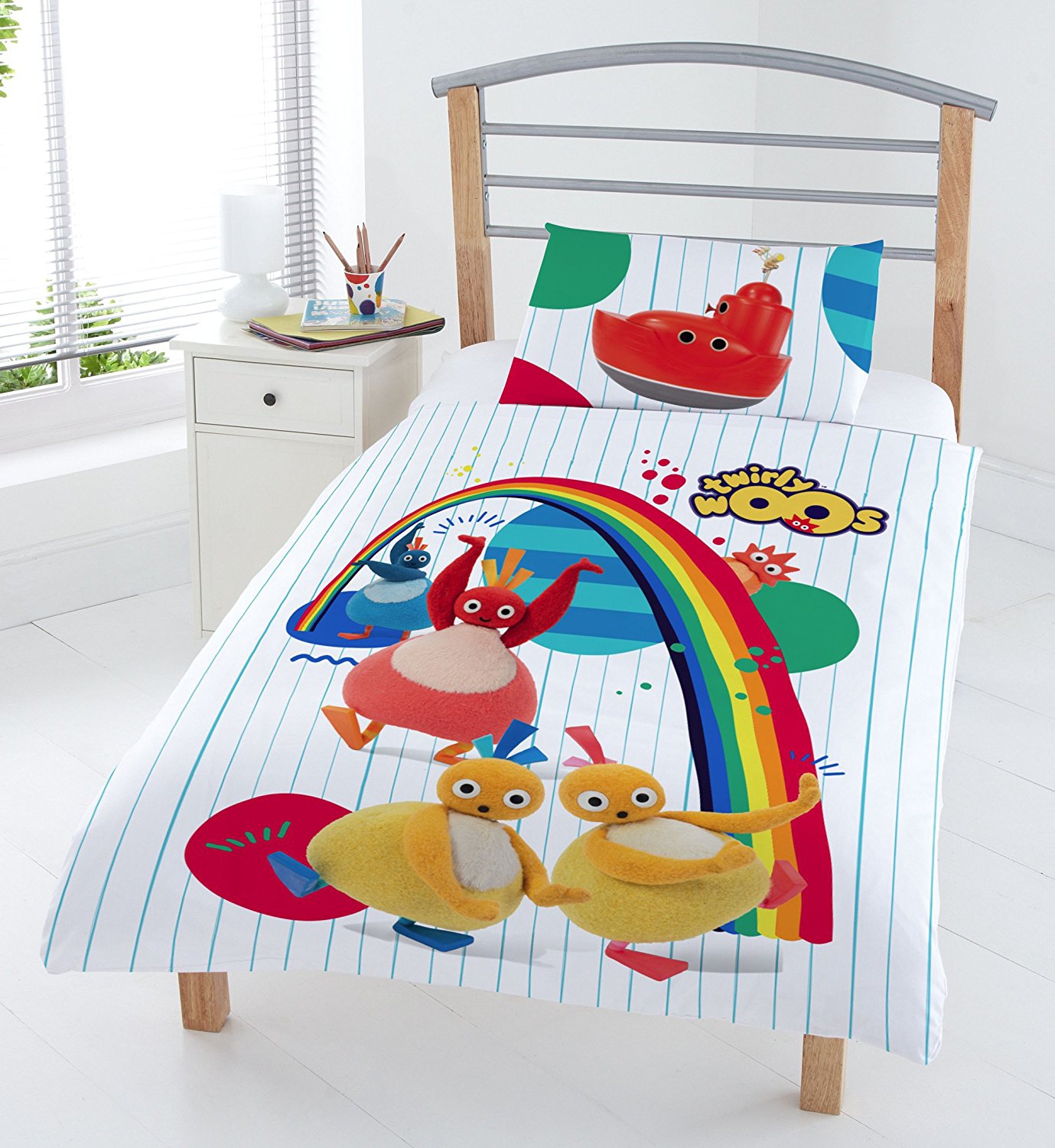 Twirly Woos 'Friends' Panel Junior Cot Bed Duvet Quilt Cover Set