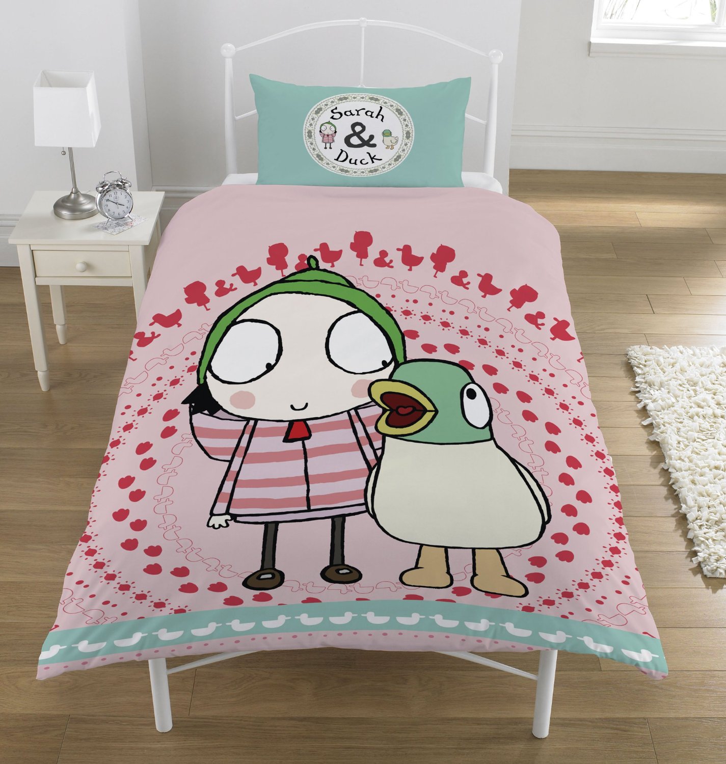 Sarah & Duck 'Noisy Duck' Panel Single Bed Duvet Quilt Cover Set