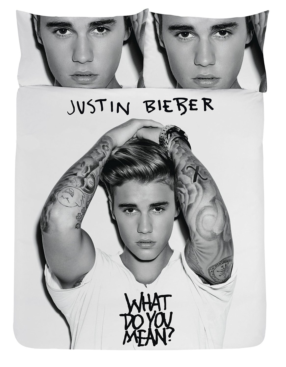 Justin Bieber 'What Do You Mean' Panel Double Bed Duvet Quilt Cover Set