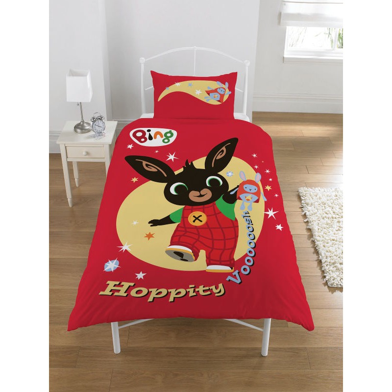 Bing Bunny 'Hoppity Vooosh' Panel Single Bed Duvet Quilt Cover Set