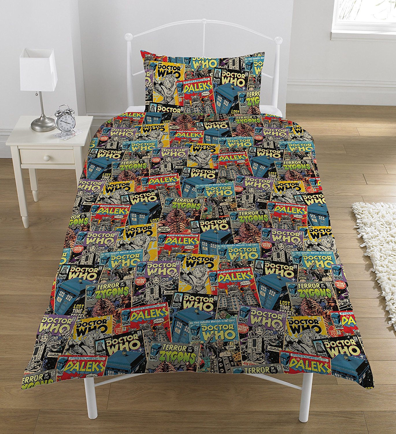 Doctor Who 'Comic' Rotary Single Bed Duvet Quilt Cover Set