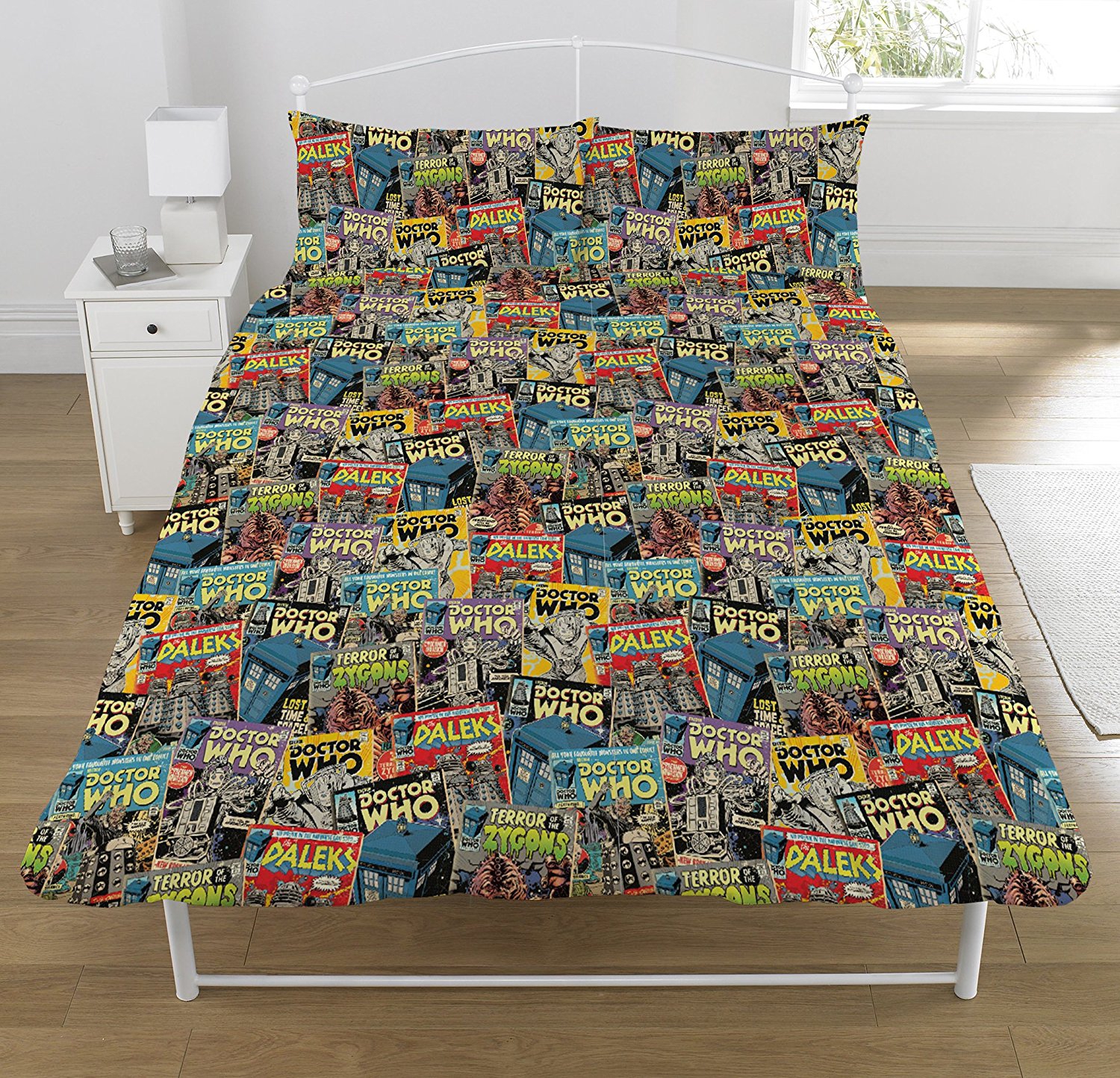 Doctor Who 'Comic' Rotary Double Bed Duvet Quilt Cover Set