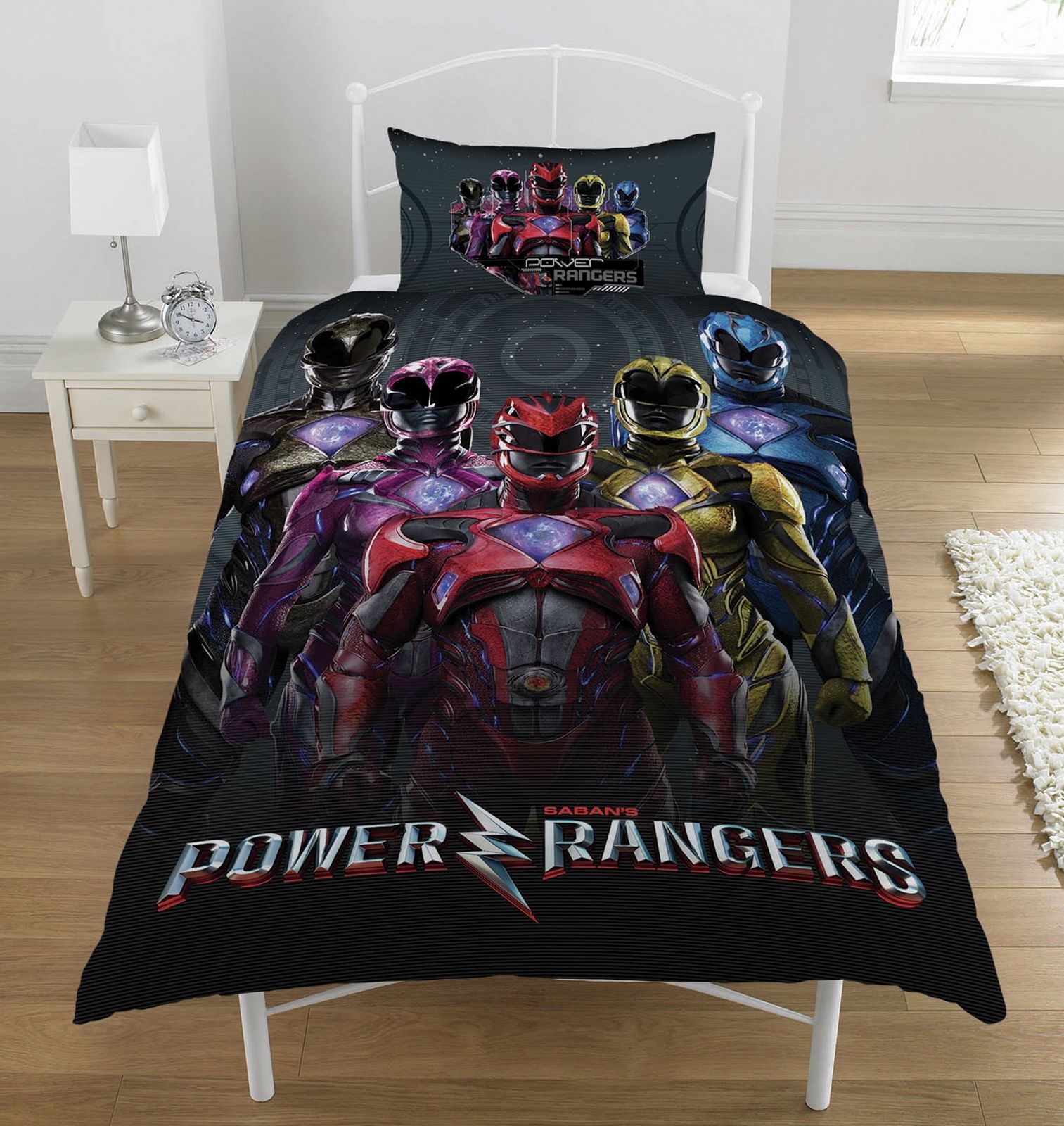 Power Rangers 'Power Within' Reversible Panel Single Bed Duvet Quilt Cover Set
