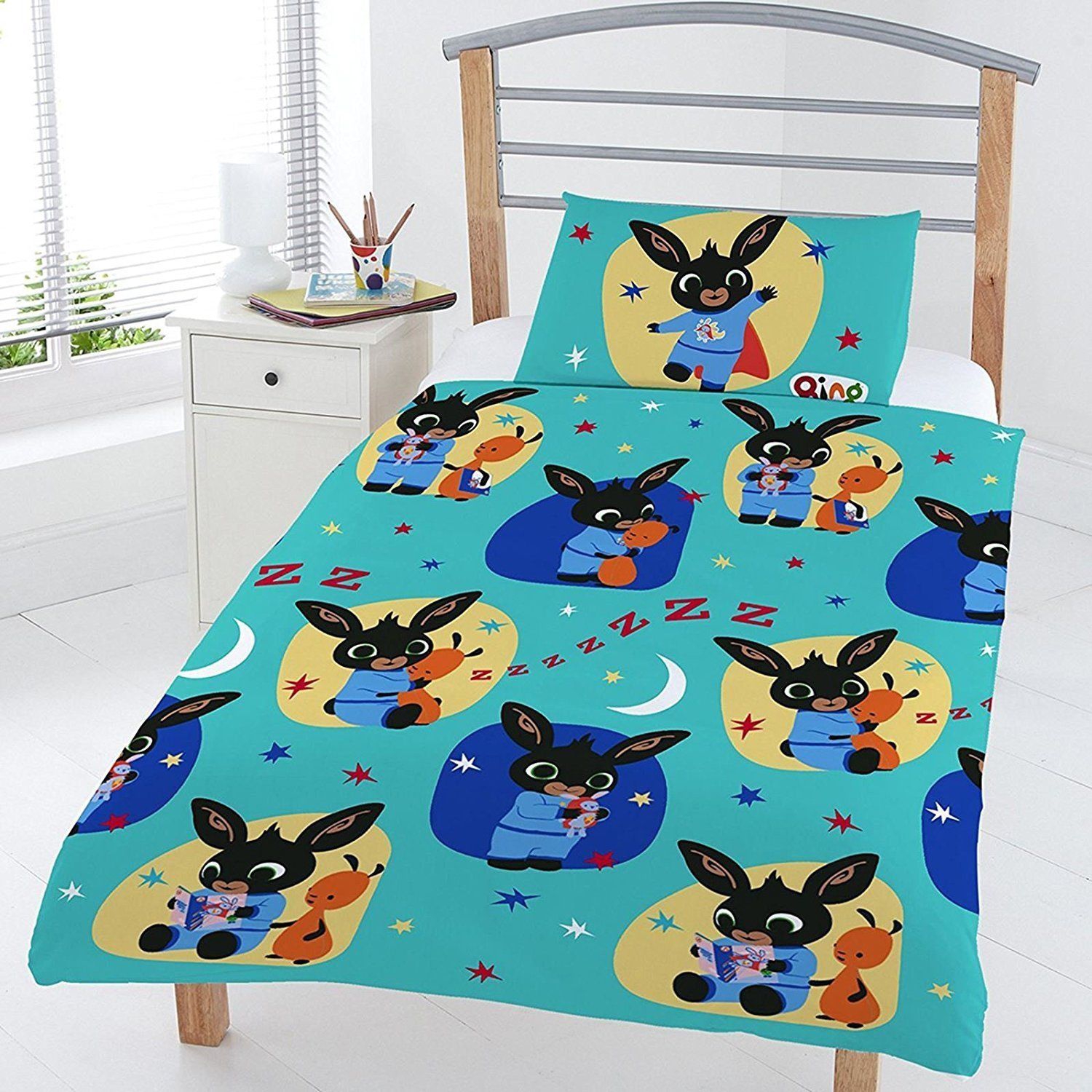Bing Bunny Polycotton Rotary Junior Cot Bed Duvet Quilt Cover Set