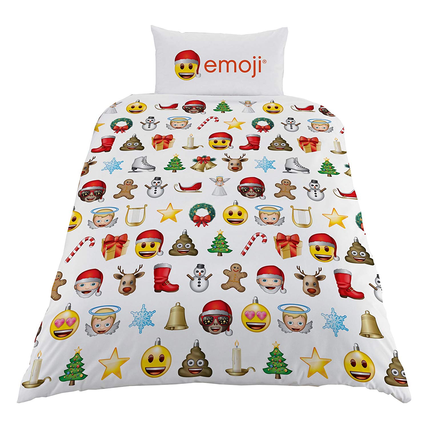 Emoji Christmas Polyester-cotton Rotary Single Bed Duvet Quilt Cover Set