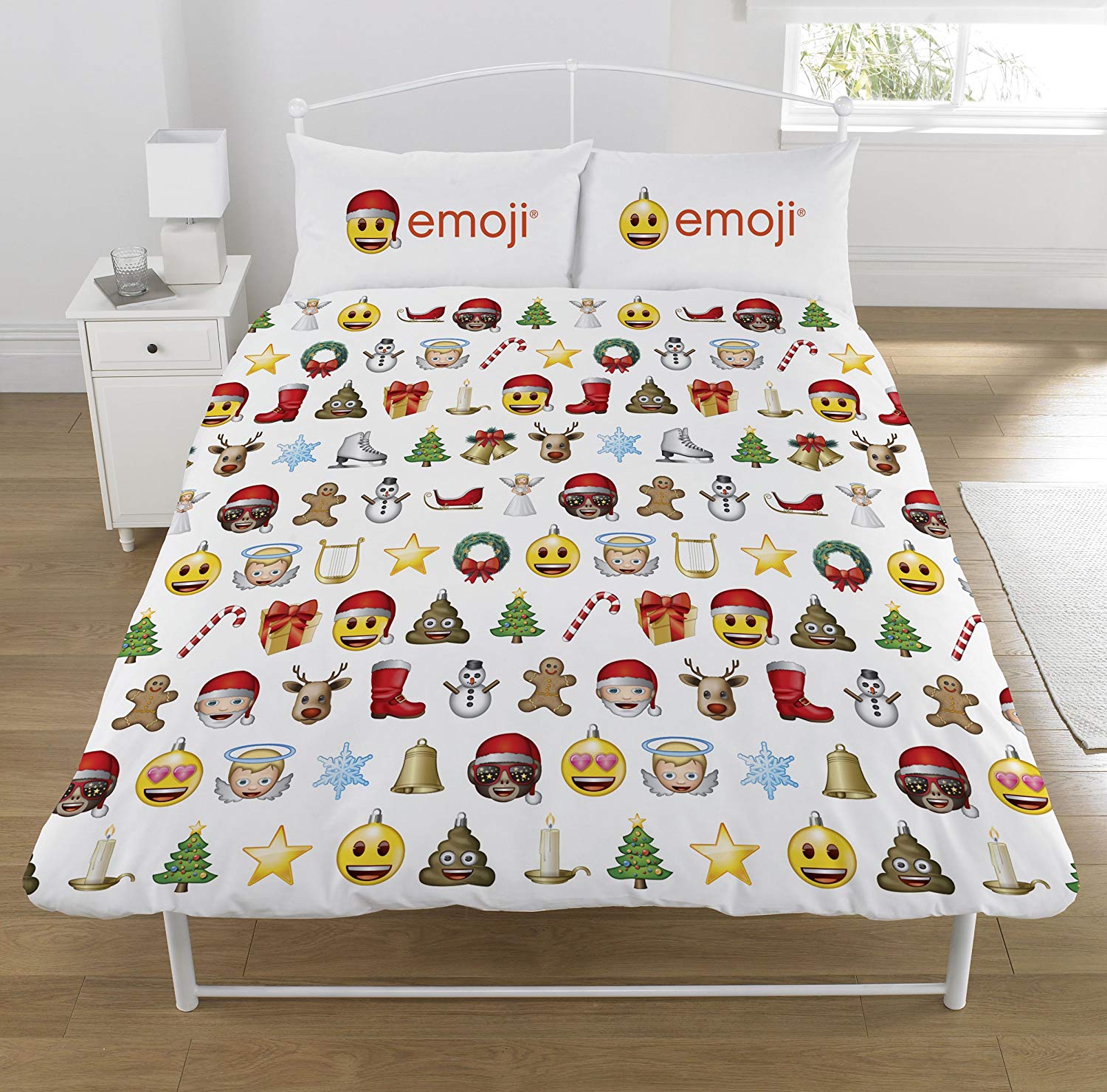 Emoji Christmas Rotary Double Bed Duvet Quilt Cover Set