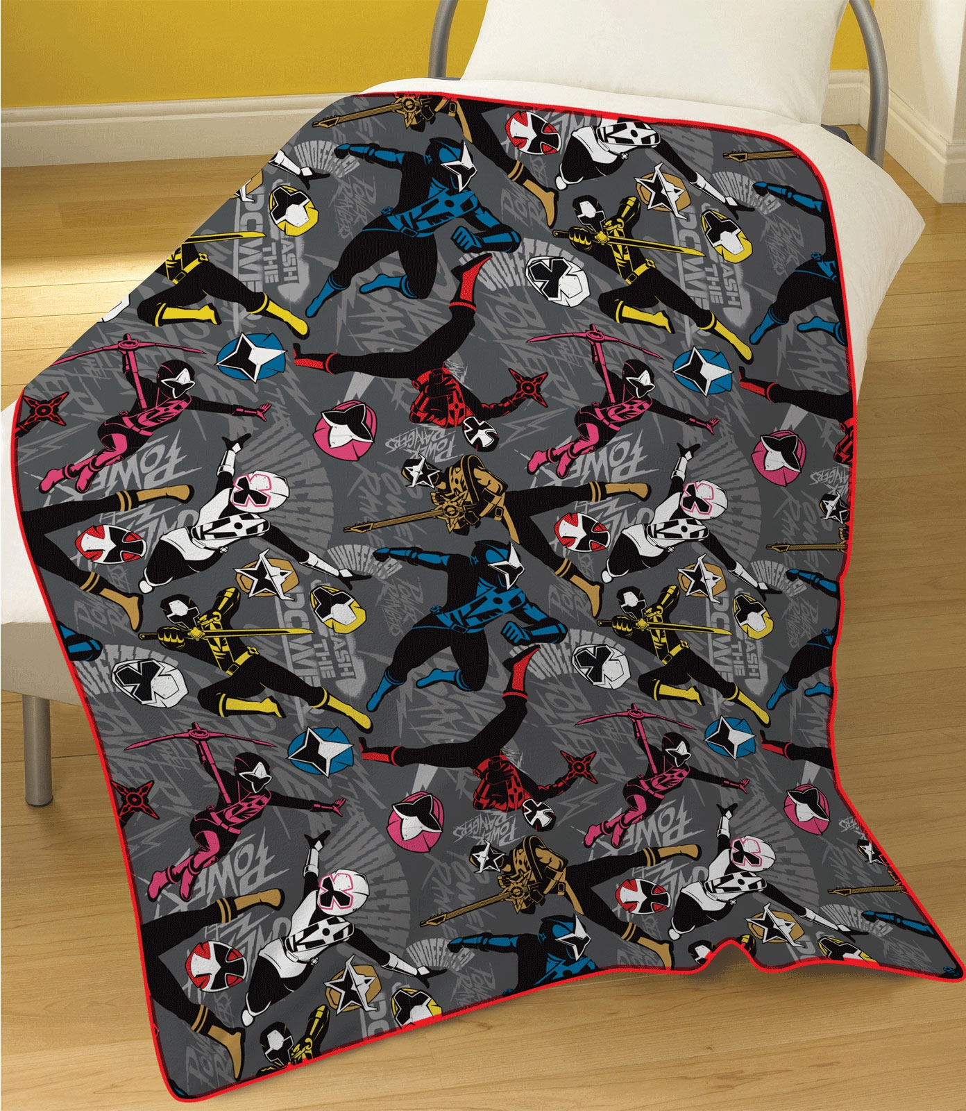 Power Rangers 'Ninja Steel' Rotary Fleece Blanket Throw 5060322095493