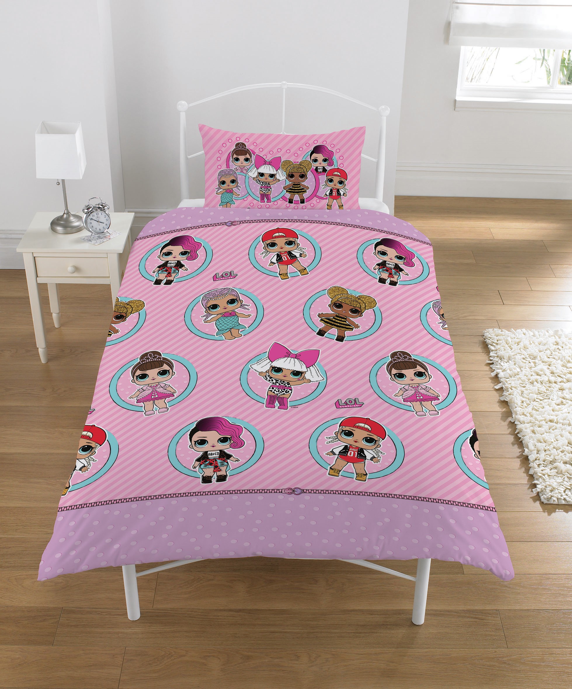 L.o.l Surprise Collectible Reversible 2 Sided Kids Design Rotary Single Bed Duvet Quilt Cover Set