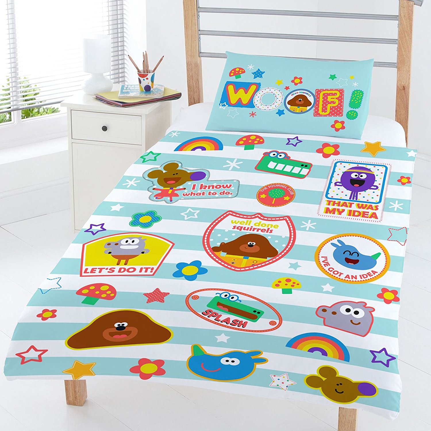 Hey Duggee Woof Multi Colour Rotary Junior Cot Bed Duvet Quilt Cover Set
