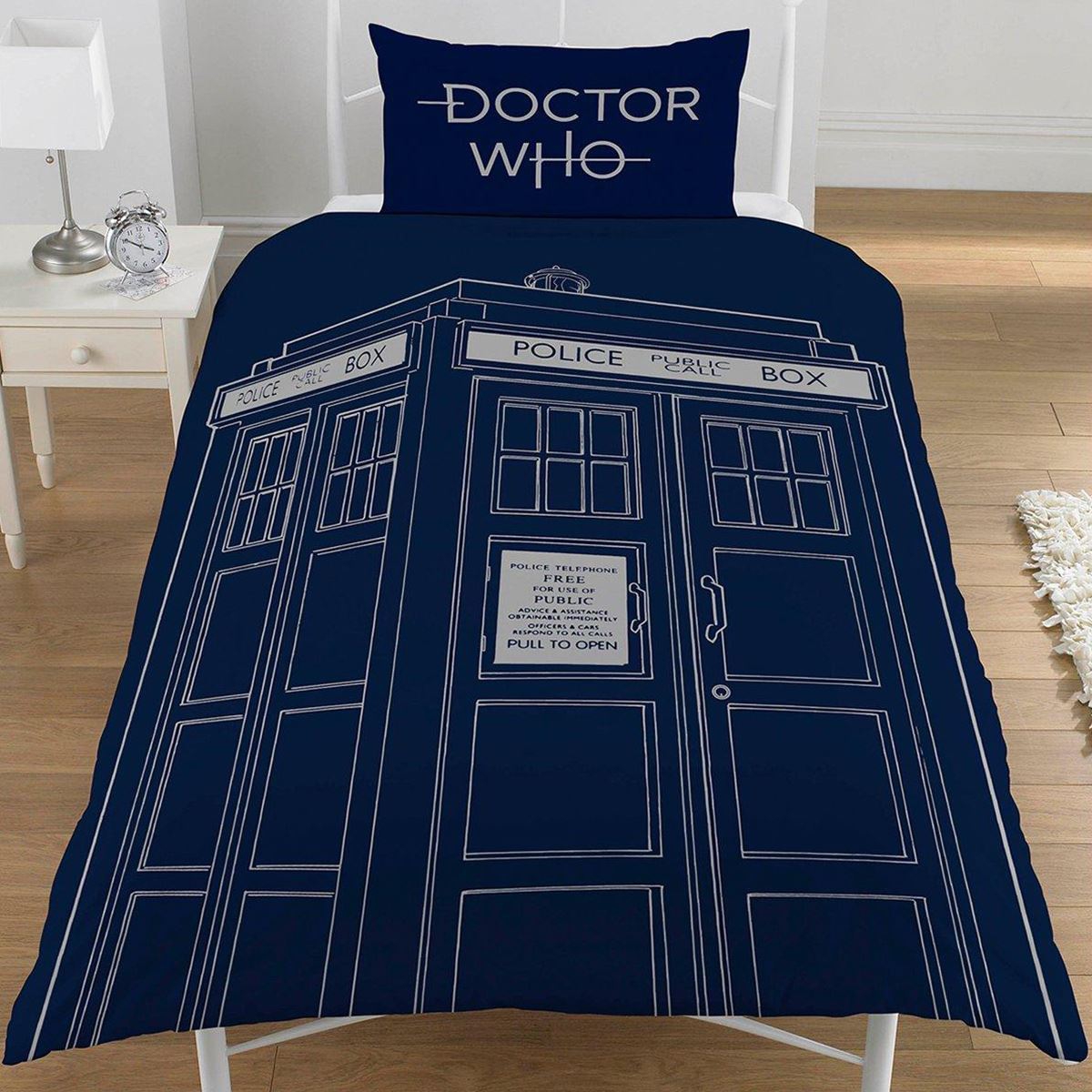 Doctor Who Classic Tardis Panel Single Bed Duvet Quilt Cover Set