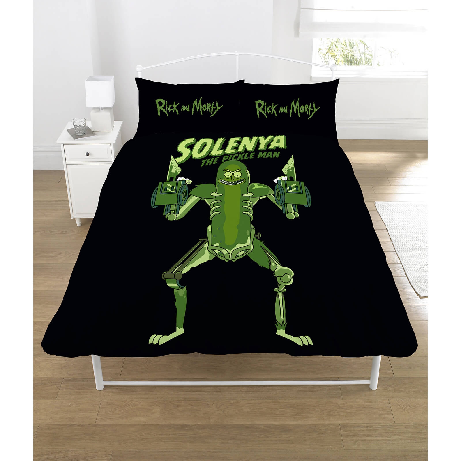 Rick & Morty Pickle Panel Double Bed Duvet Quilt Cover Set
