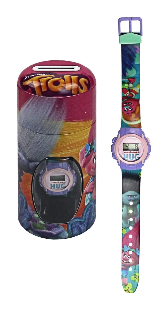 Trolls Girls 'Digital Metal Tin Gift' Wrist Watch