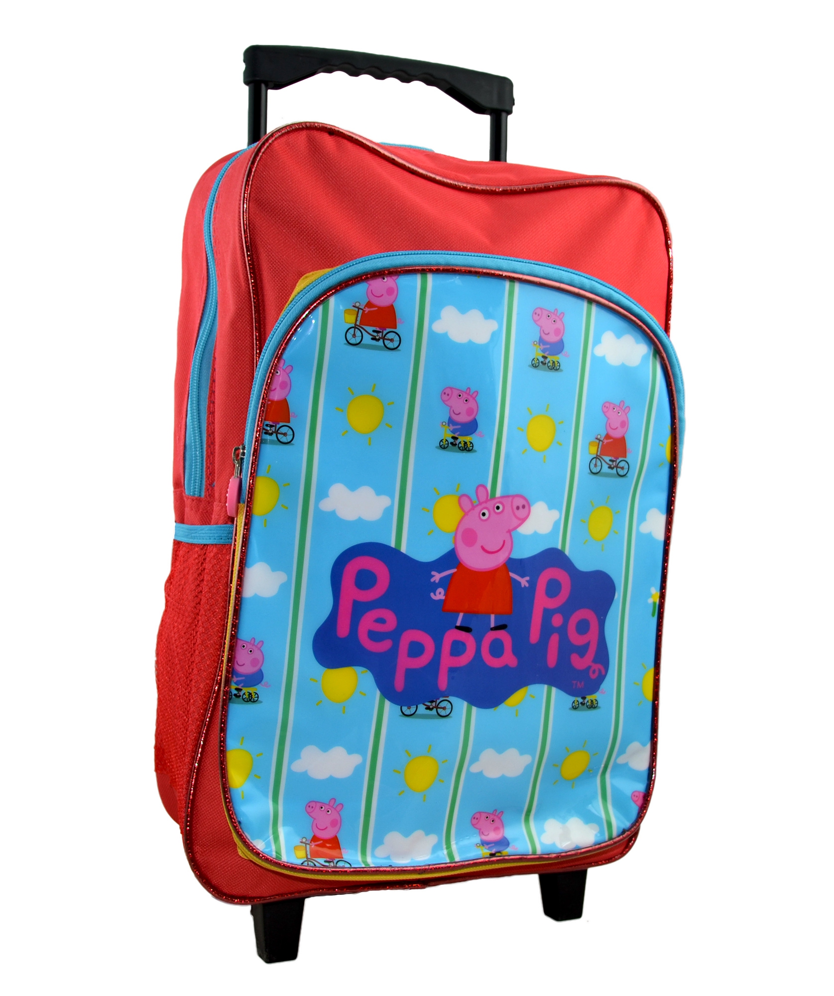 Peppa Pig 'Bicycle' School Travel Trolley Roller Wheeled Bag