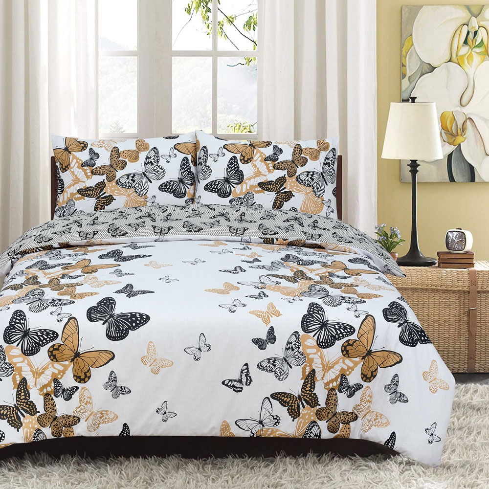 Butterfly Kids Reversible Rotary King Bed Duvet Quilt Cover Set