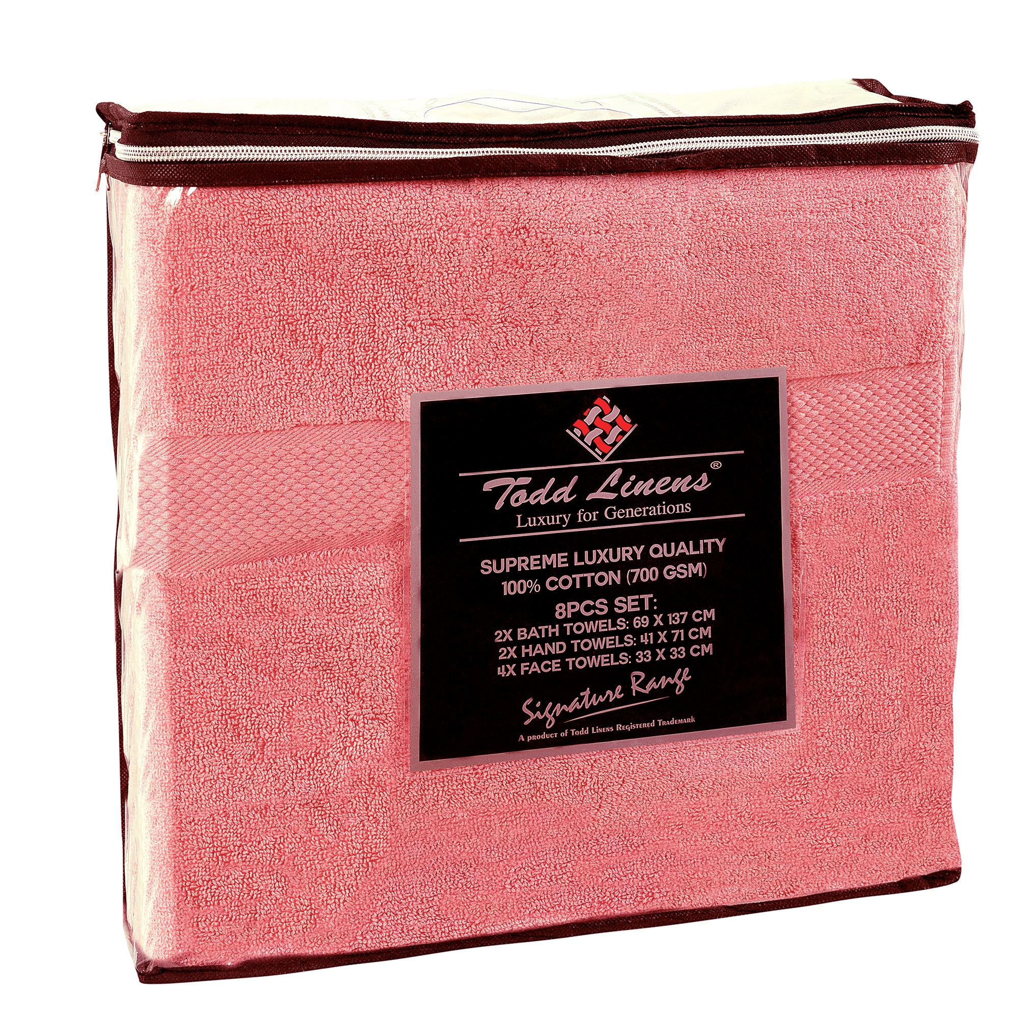 8pcs 700gsm Signature Range Dusty Pink Plain 8 Pieces Bale Set Towel