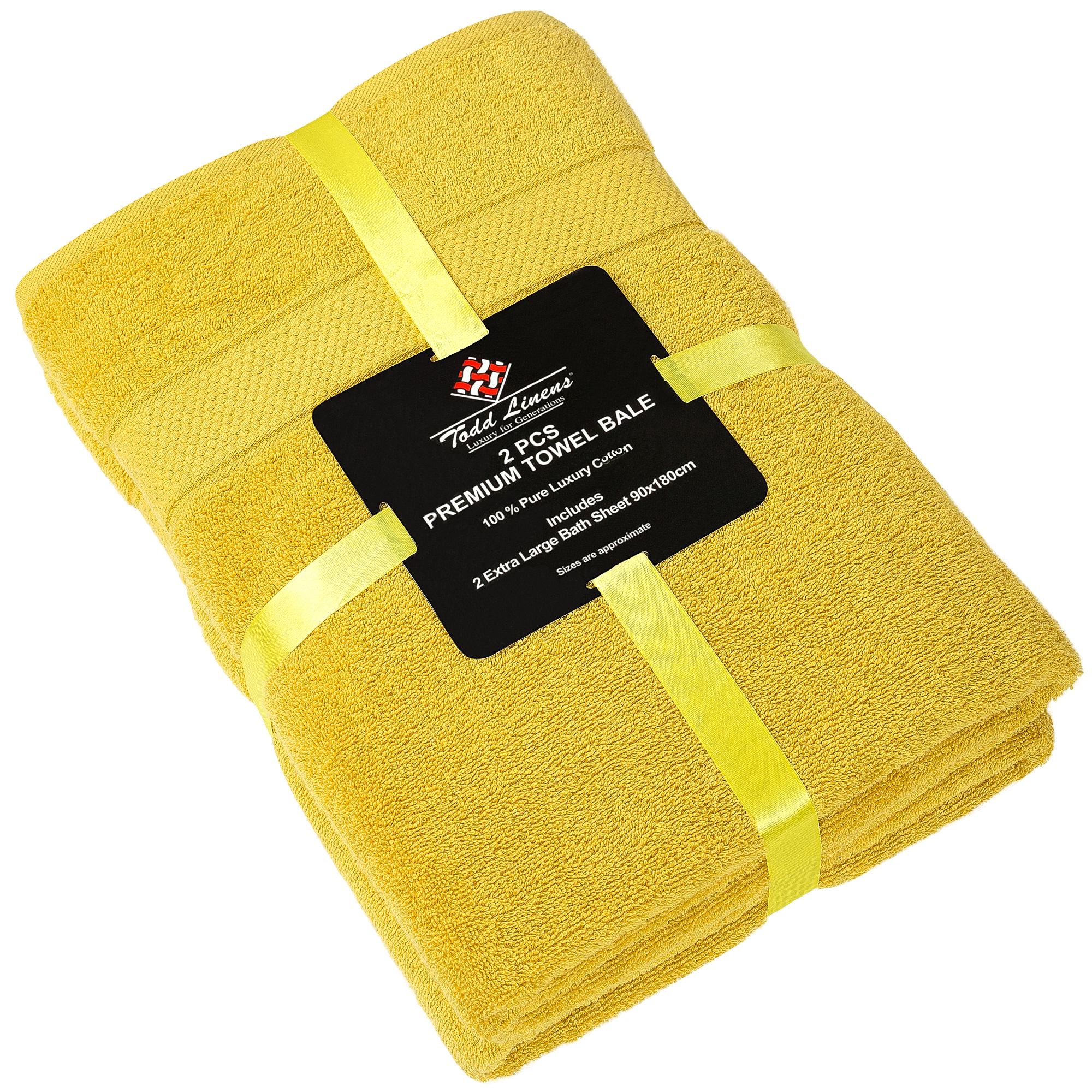 Bale Set 2pcs Mustard Premium Plain Extra Large Bath Sheet Towel
