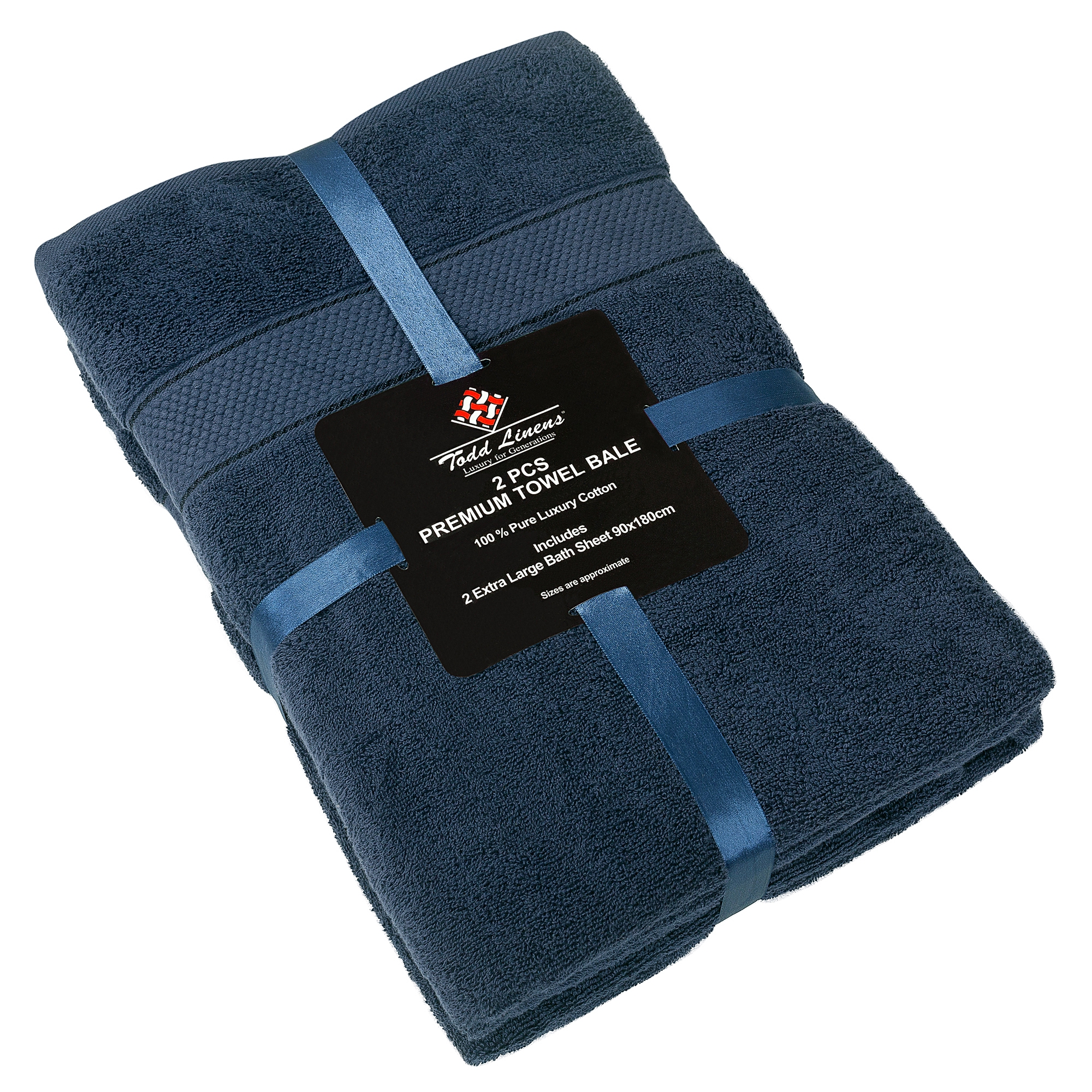 Bale Set 2pcs Dark Navy Premium Plain Extra Large Bath Sheet Towel