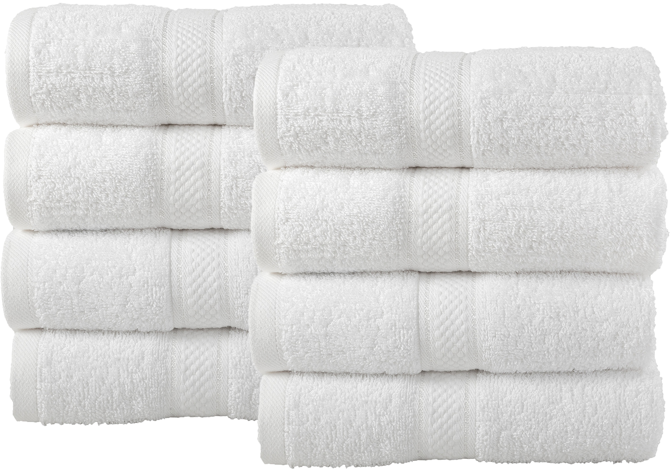 Bale Set 8pcs White Plain Hand Towel