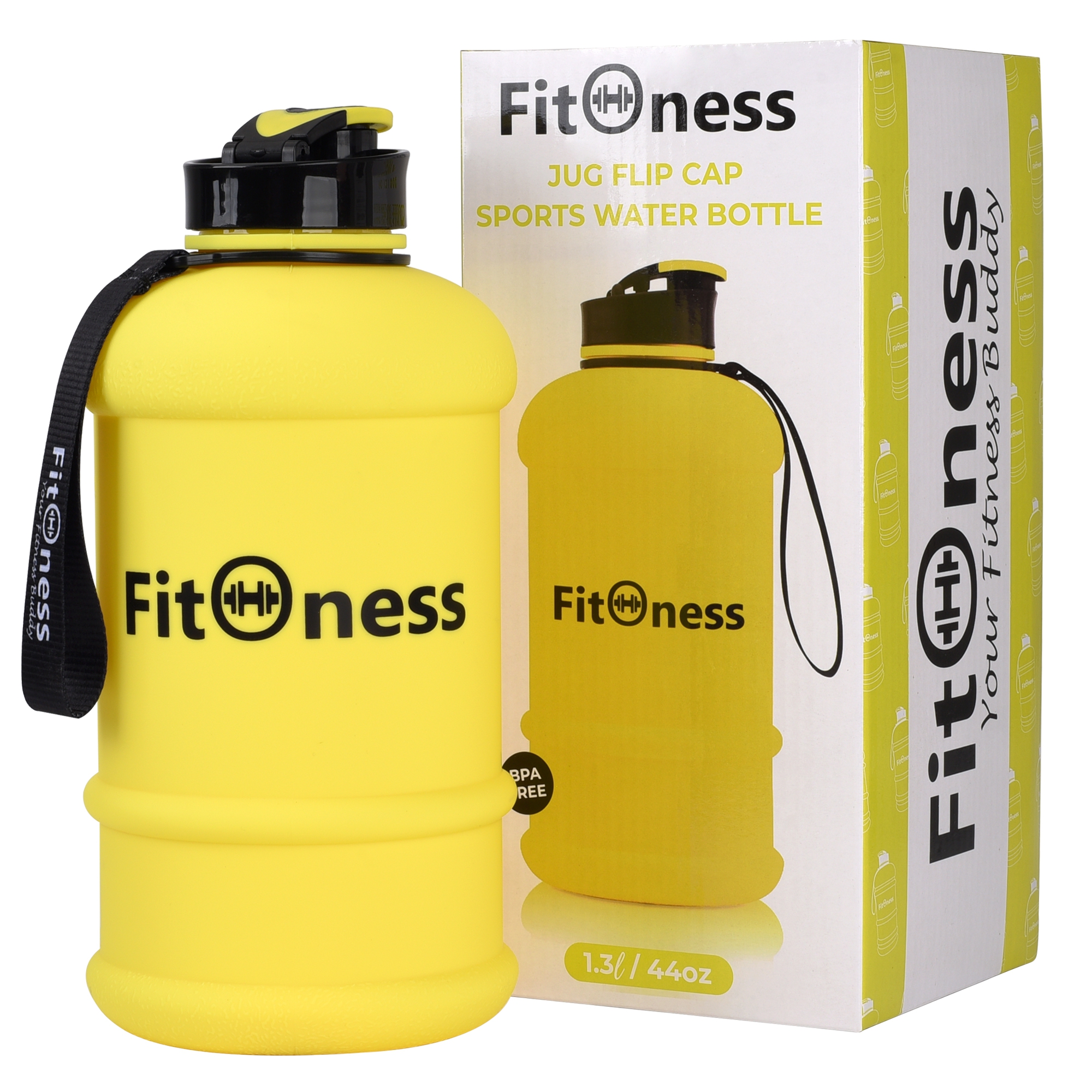 Brand Fitoness Jug Bottle 1.3l / 44oz Yellow Sports