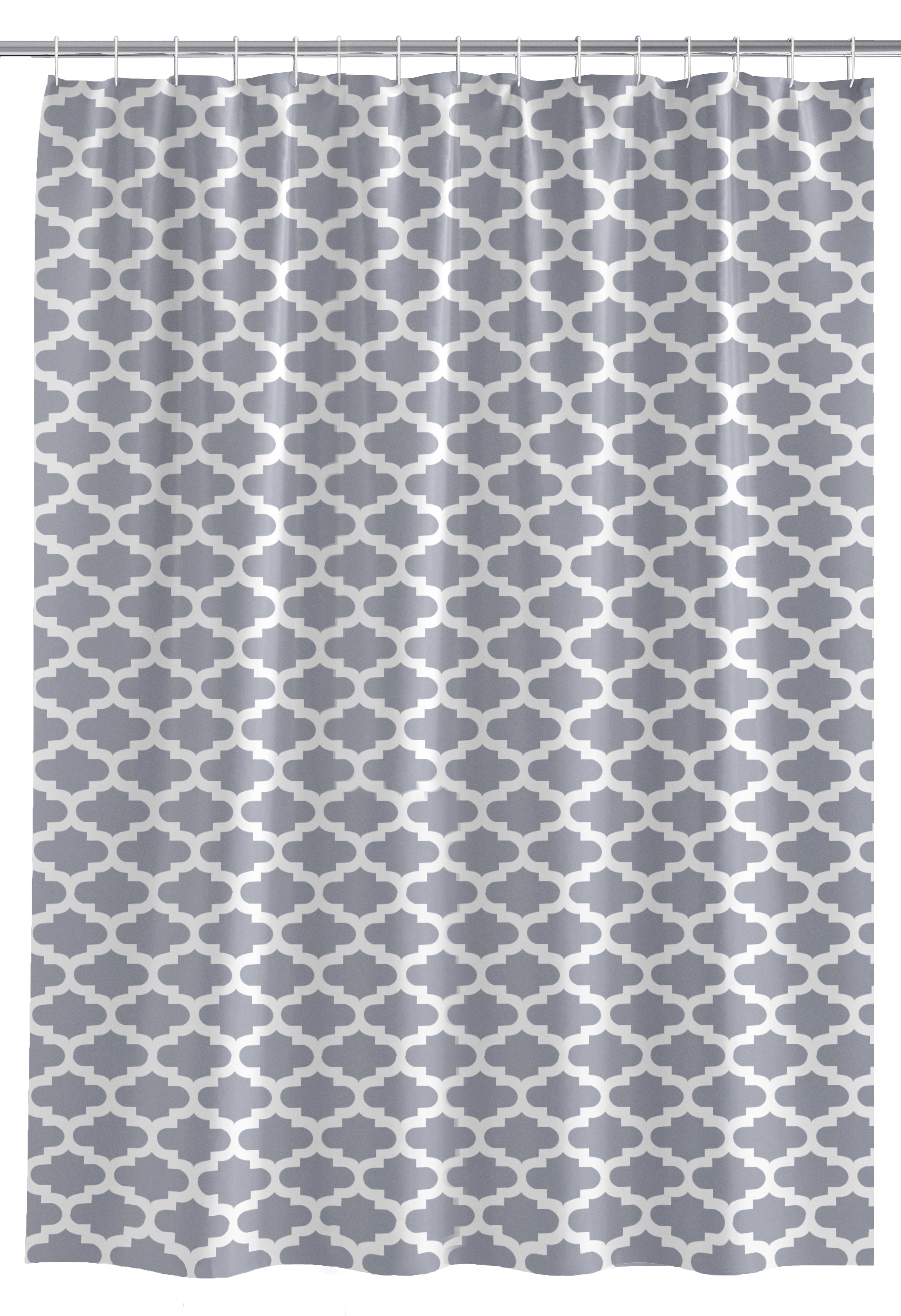 Moroccan Grey with Rings Shower Curtain