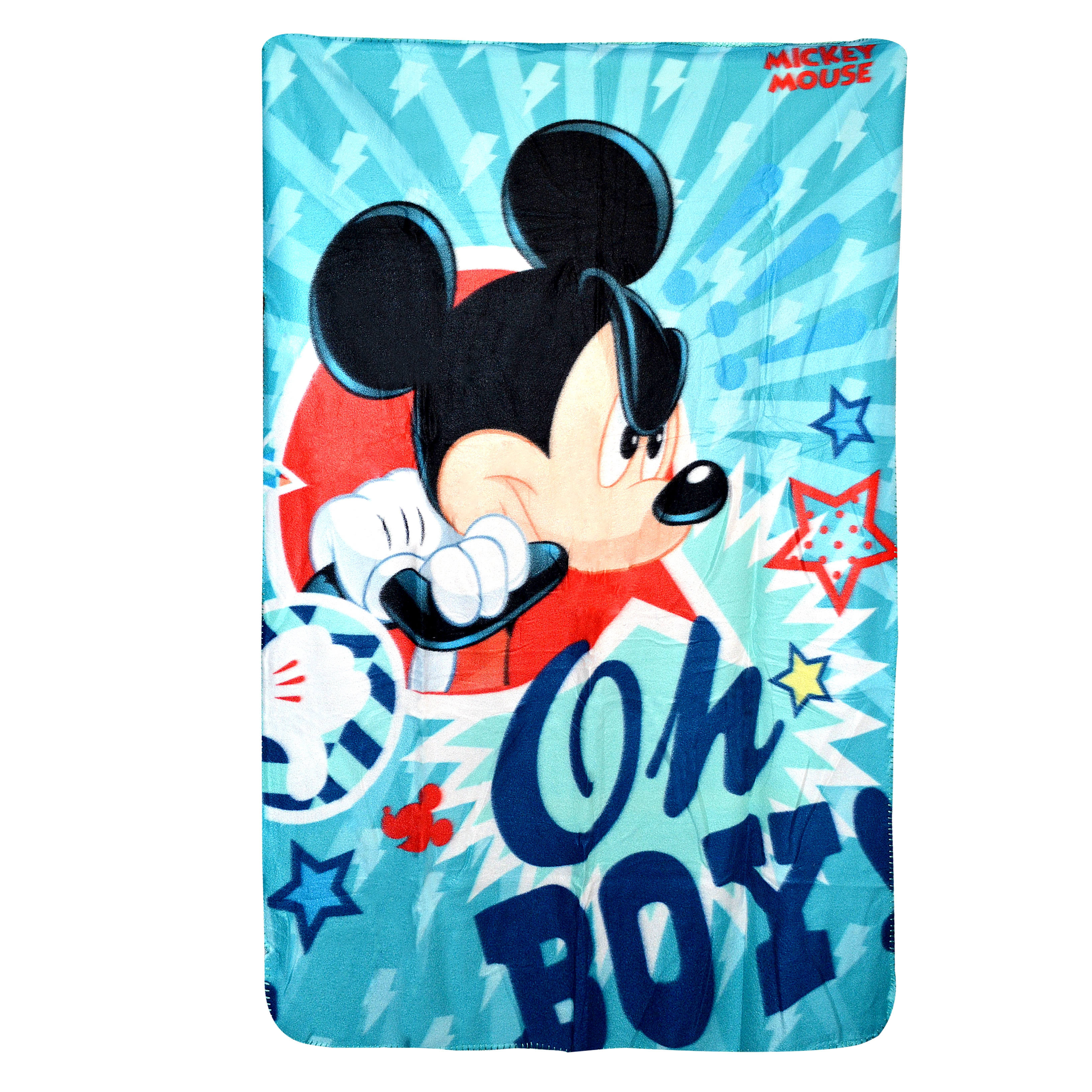 Disney Mickey Mouse 'Oh Boy' Panel Fleece Blanket Throw