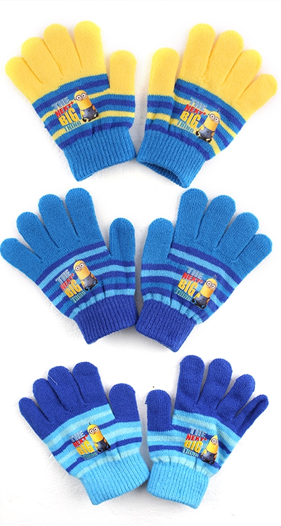 Despicable Me 'Minions' Knitted 3 Assorted Gloves One Size Kids Accessories