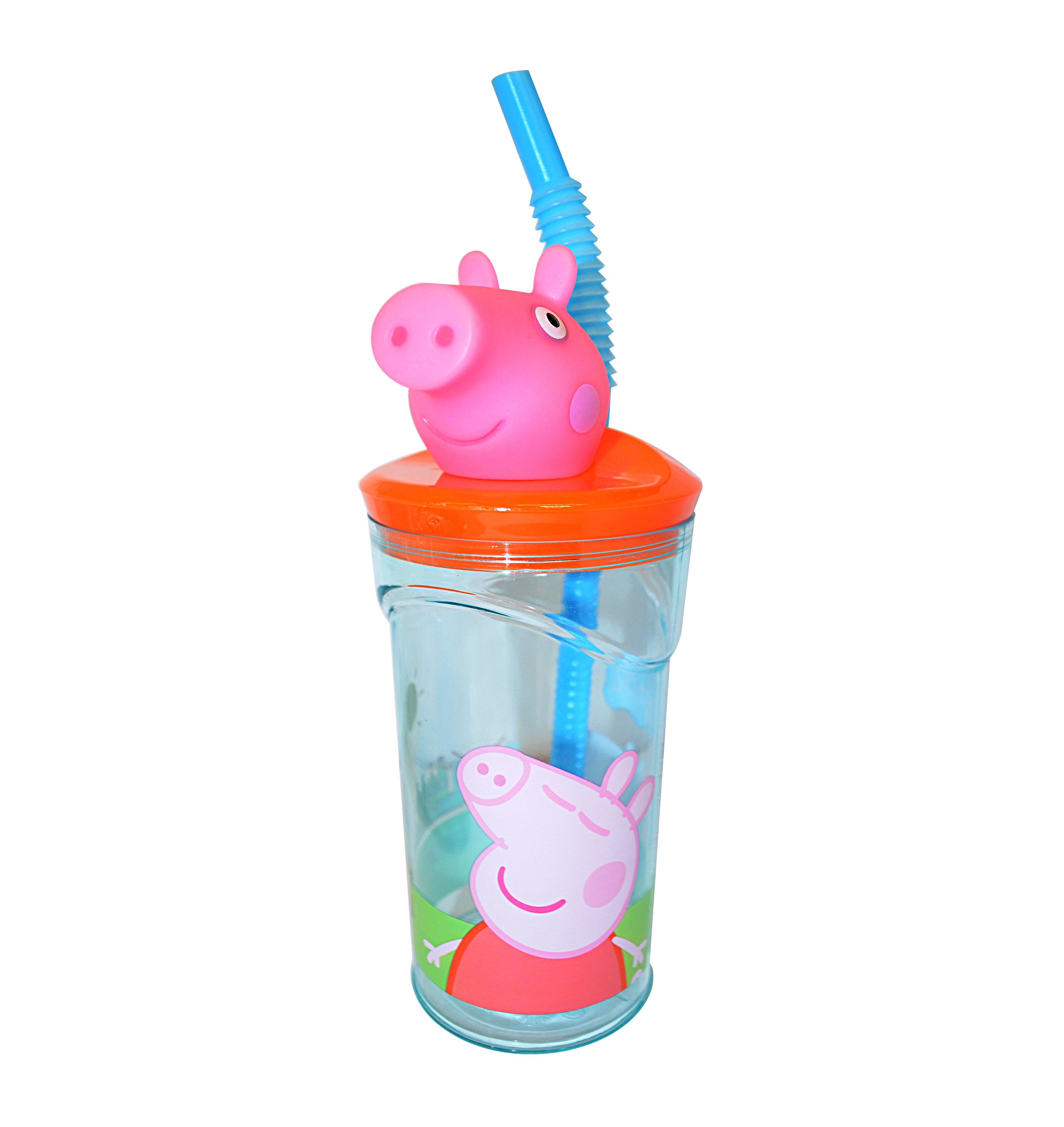 Peppa Pig '3d Head' Bottle with Straw