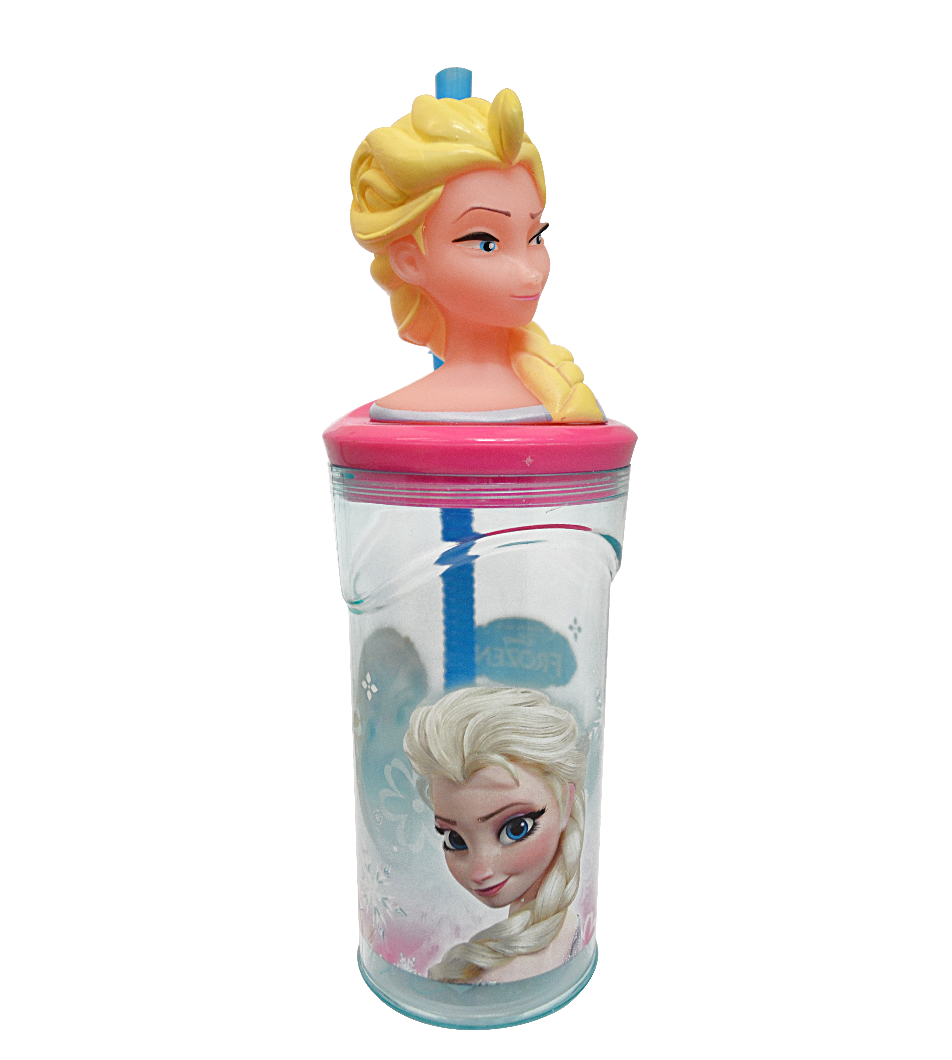 Disney Frozen Elsa '3d Head' Bottle with Straw