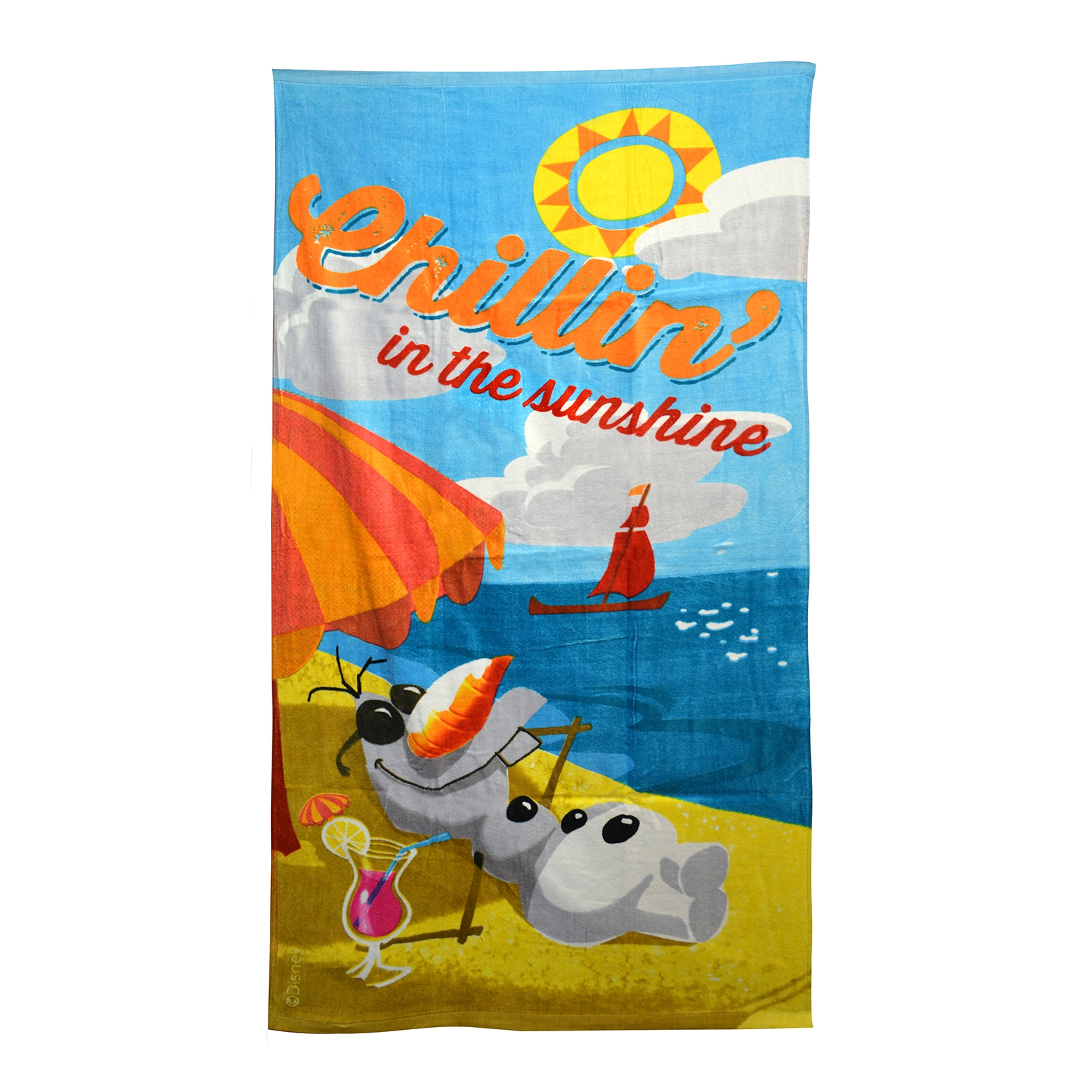 Disney Frozen Olaf 'Chillin In The Sunshine' Printed Beach Towel ...