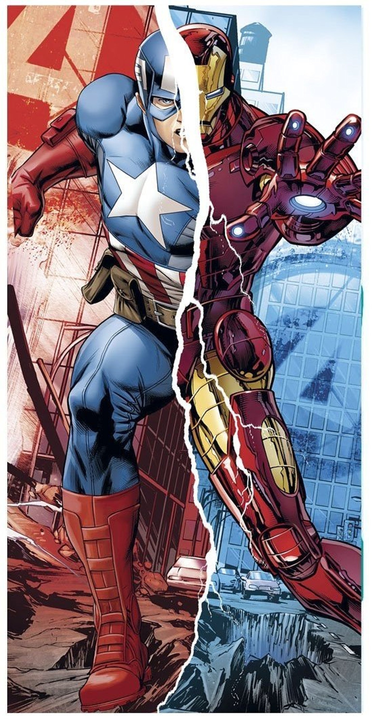 Avengers 'Captain America Iron Man' Boys Printed Beach Towel