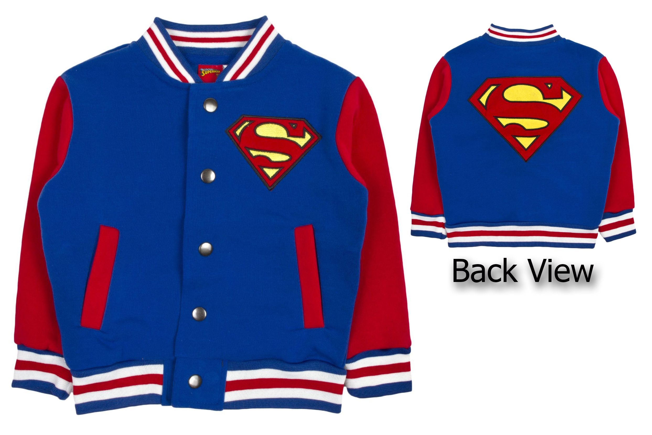 Superman 'Logo' Boys Baseball Jacket Jumper 6-7 Years