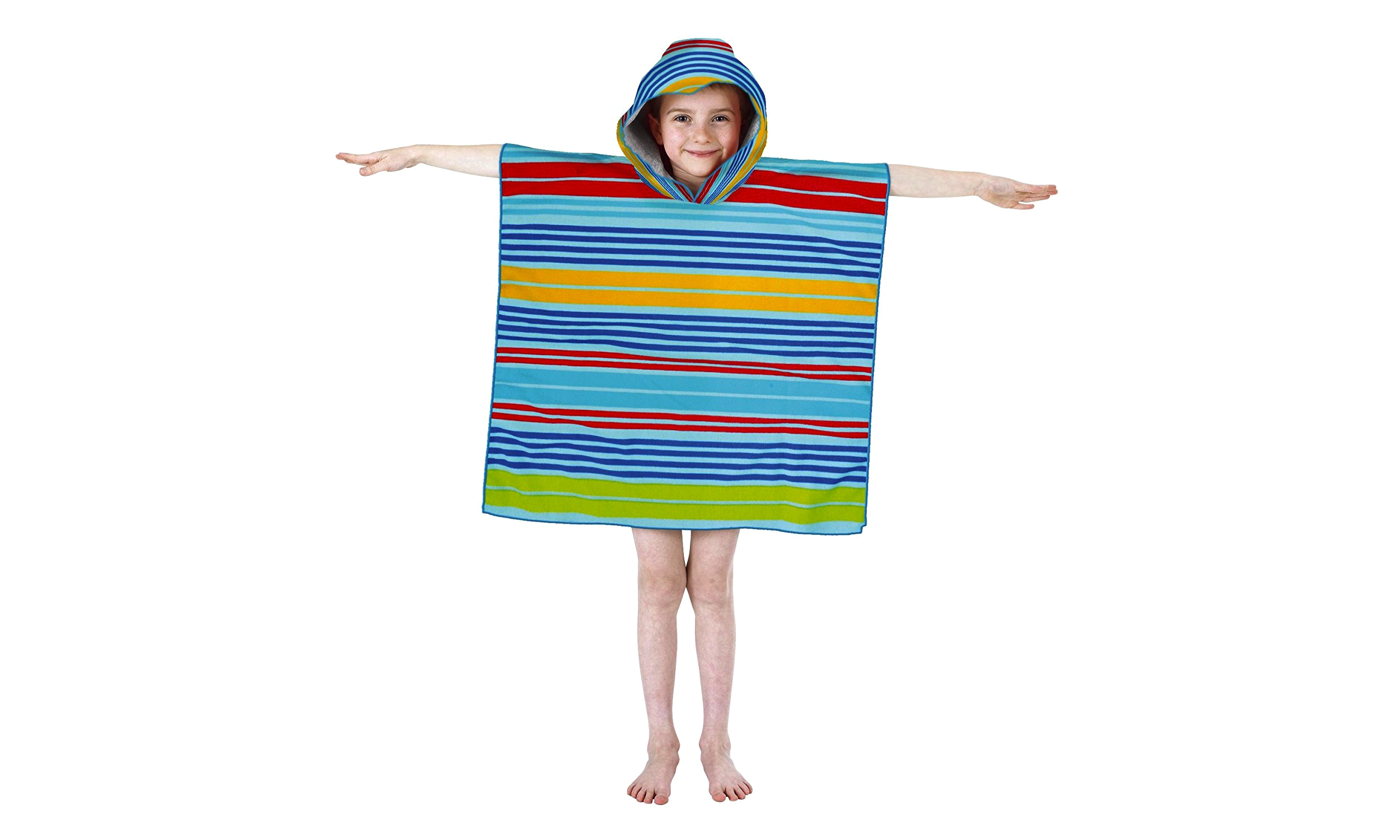 Kids Hooded Beach Bath 'Stripes' Poncho Towel Pal Accessories