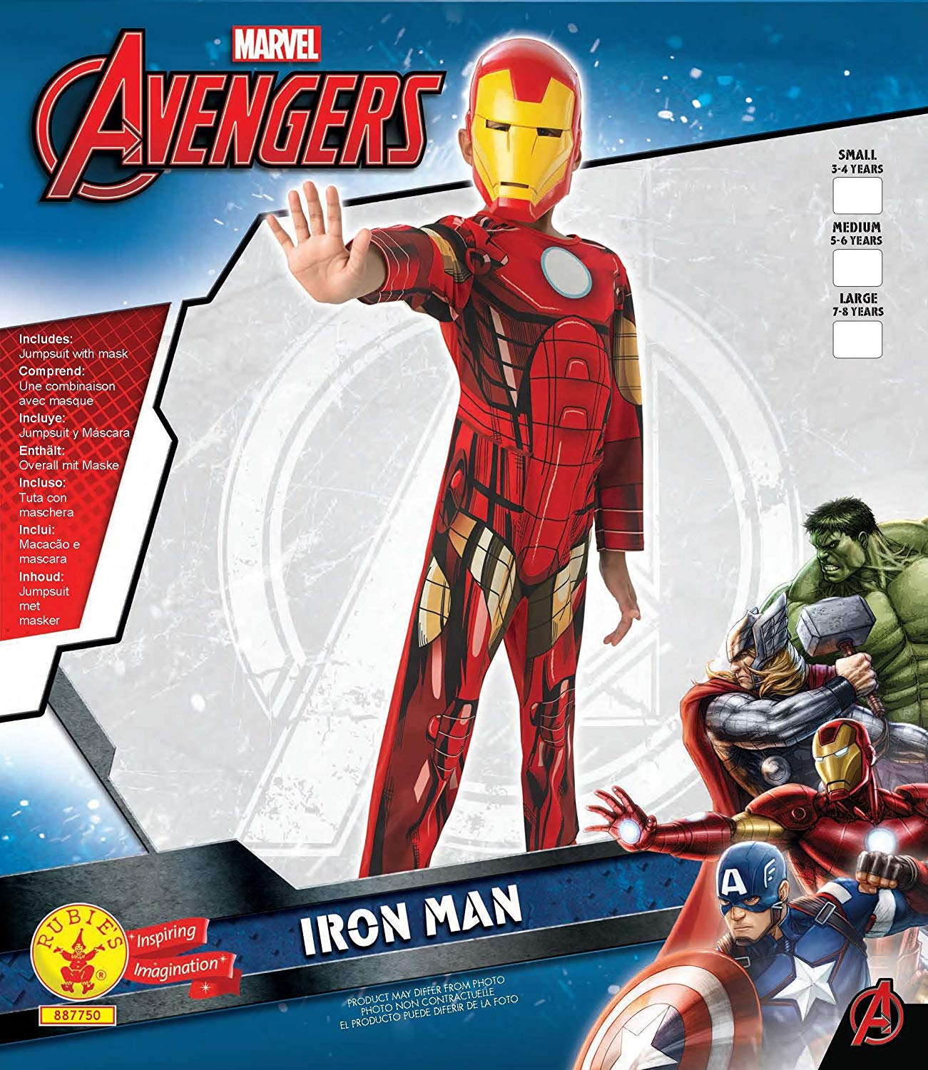 Iron Man Medium 5-6 Years Costume