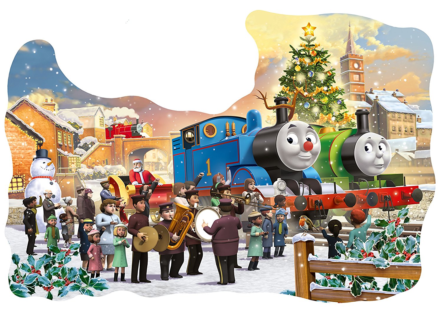 Thomas & Friends Shaped Christmas 32 Piece Jigsaw Puzzle Game