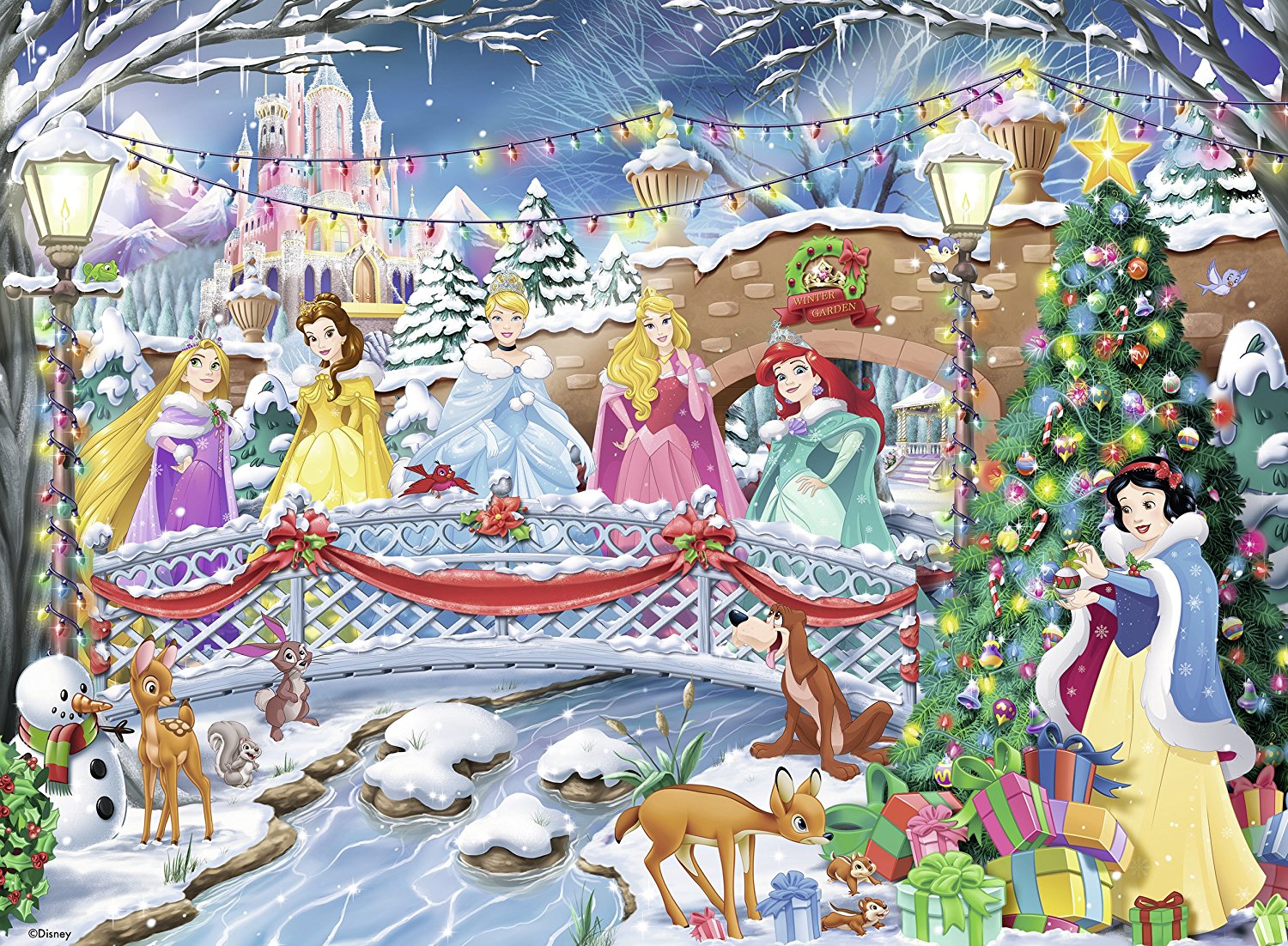 Disney Princess 'Glitter Christmas' XXL 100 Piece Jigsaw Puzzle Game