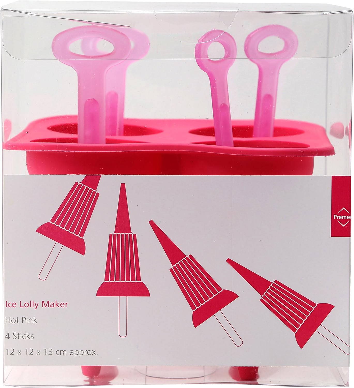 Premier Hot Pink 4 Ice Lolly Maker Kitchen Accessories