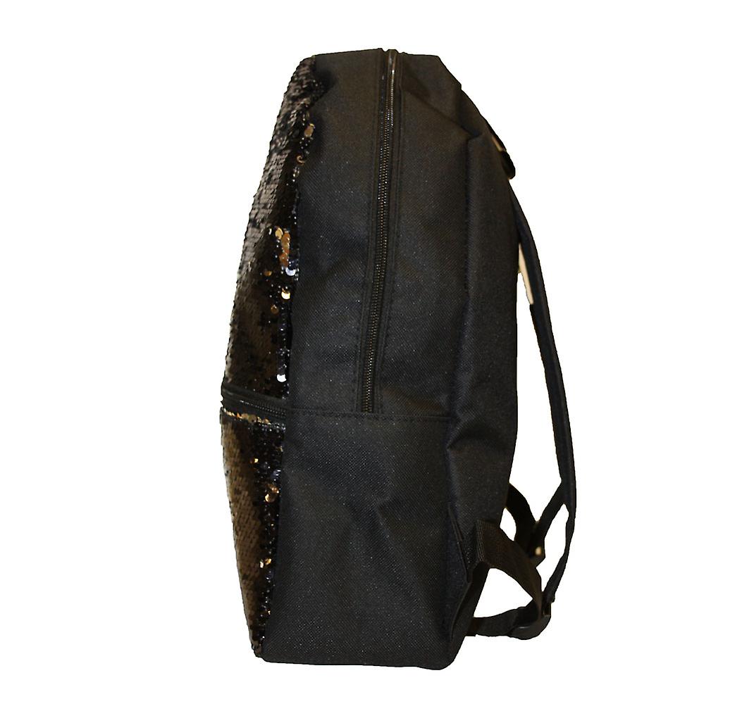 Non Branded Girls Reversable Sequin School Bag Rucksack Backpack