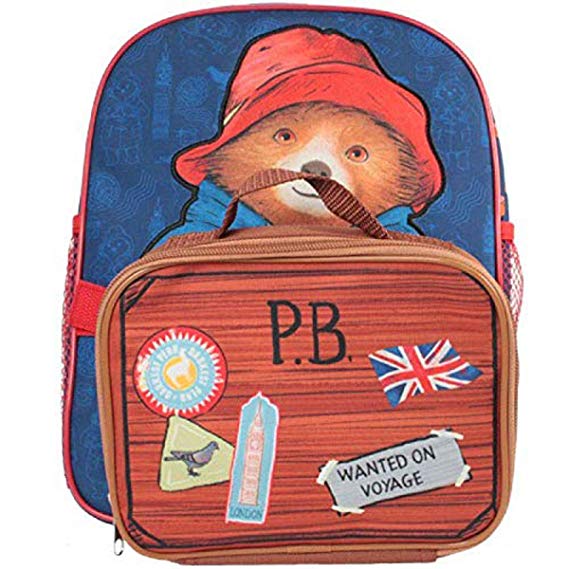 Paddington Bear Kids Bag with Detachable Lunch Bag/pencil Case School Rucksack Backpack