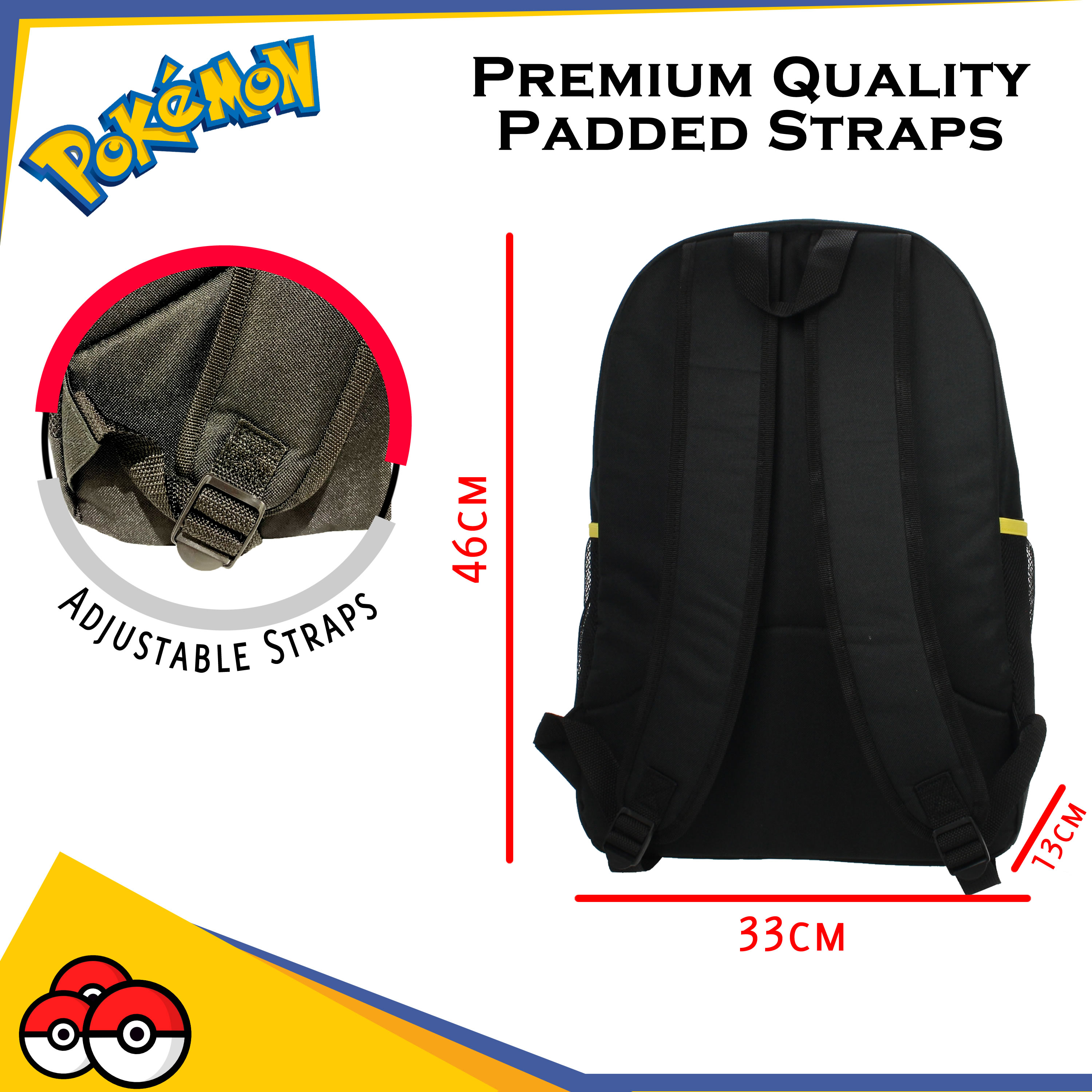 Pokemon Pikachu Stack School Bag Rucksack Backpack