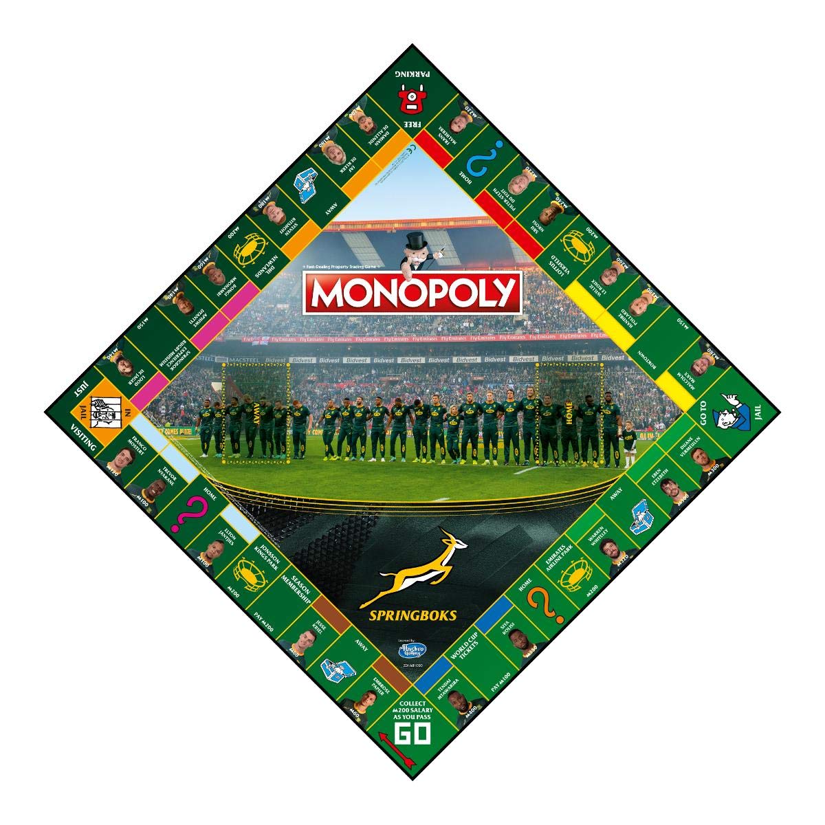 Monopoly Springboks Black Board Game