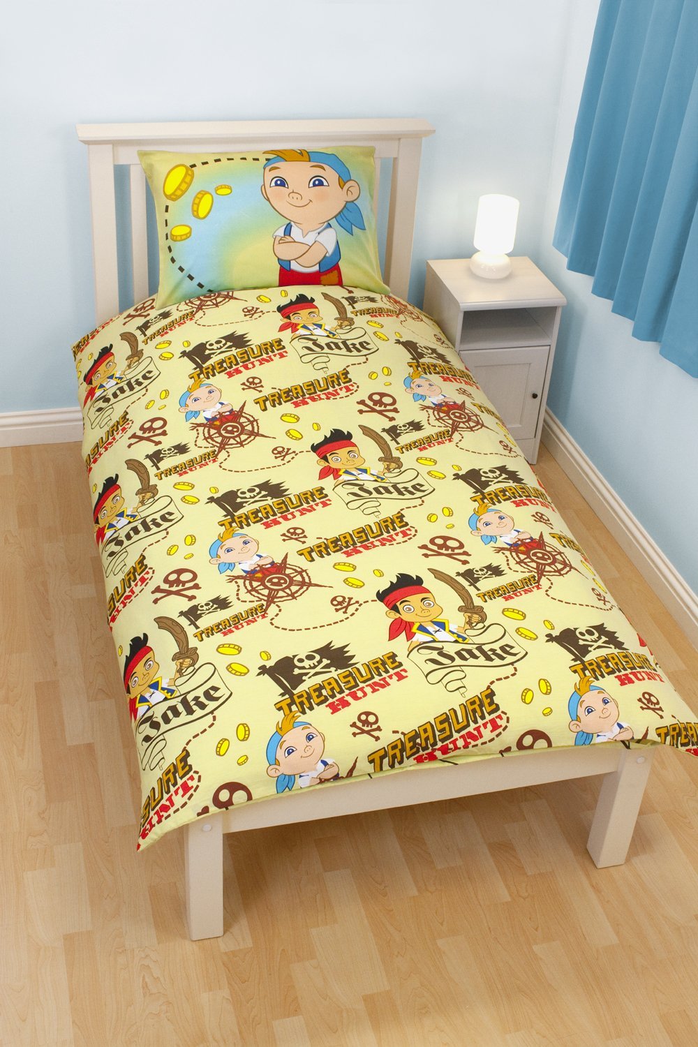 Disney Jake and The Never Land Pirates 'Treasure' Reversible Panel Single Bed Duvet Quilt Cover Set