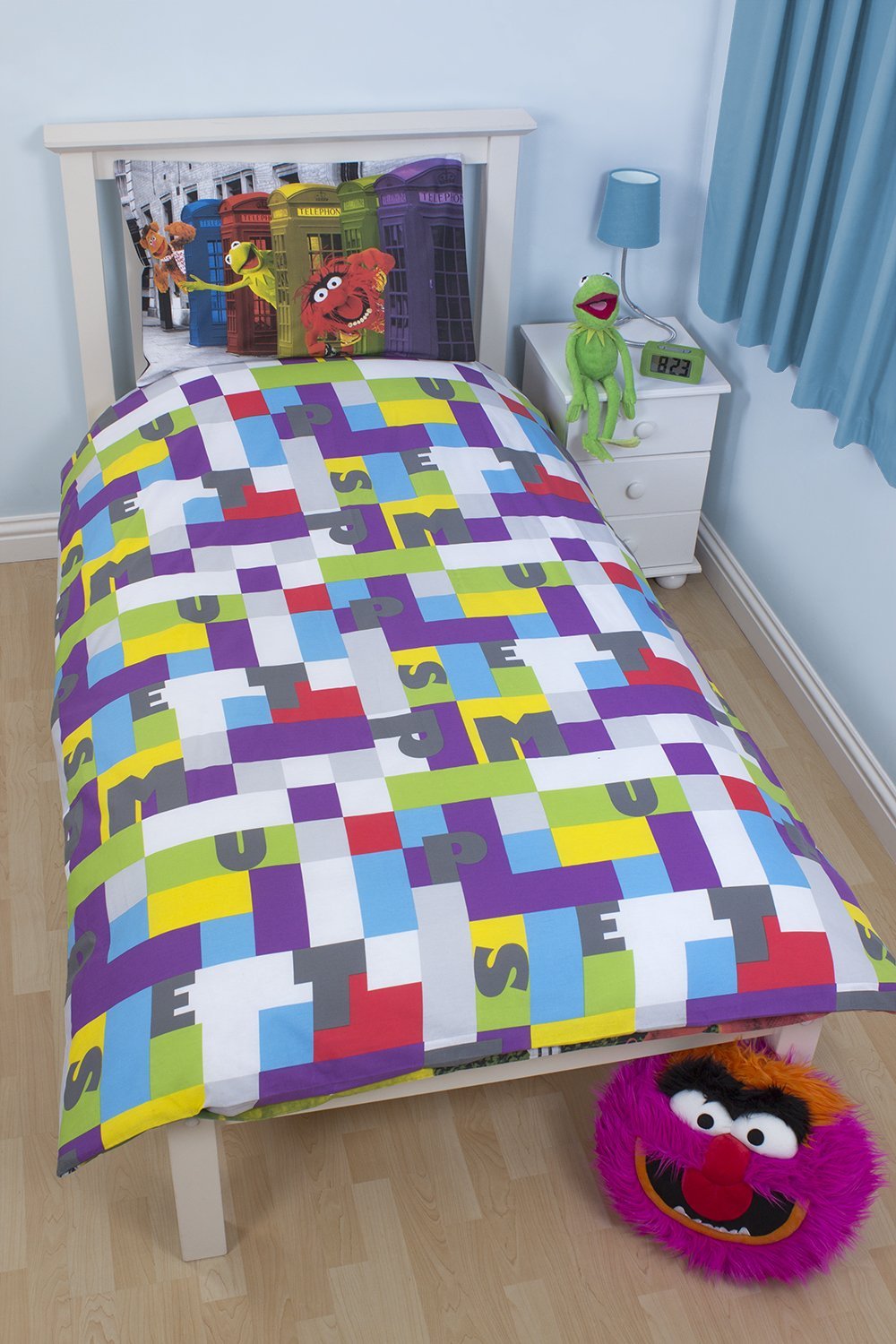 Muppets 'Postcard' Reversible Panel Single Bed Duvet Quilt Cover Set