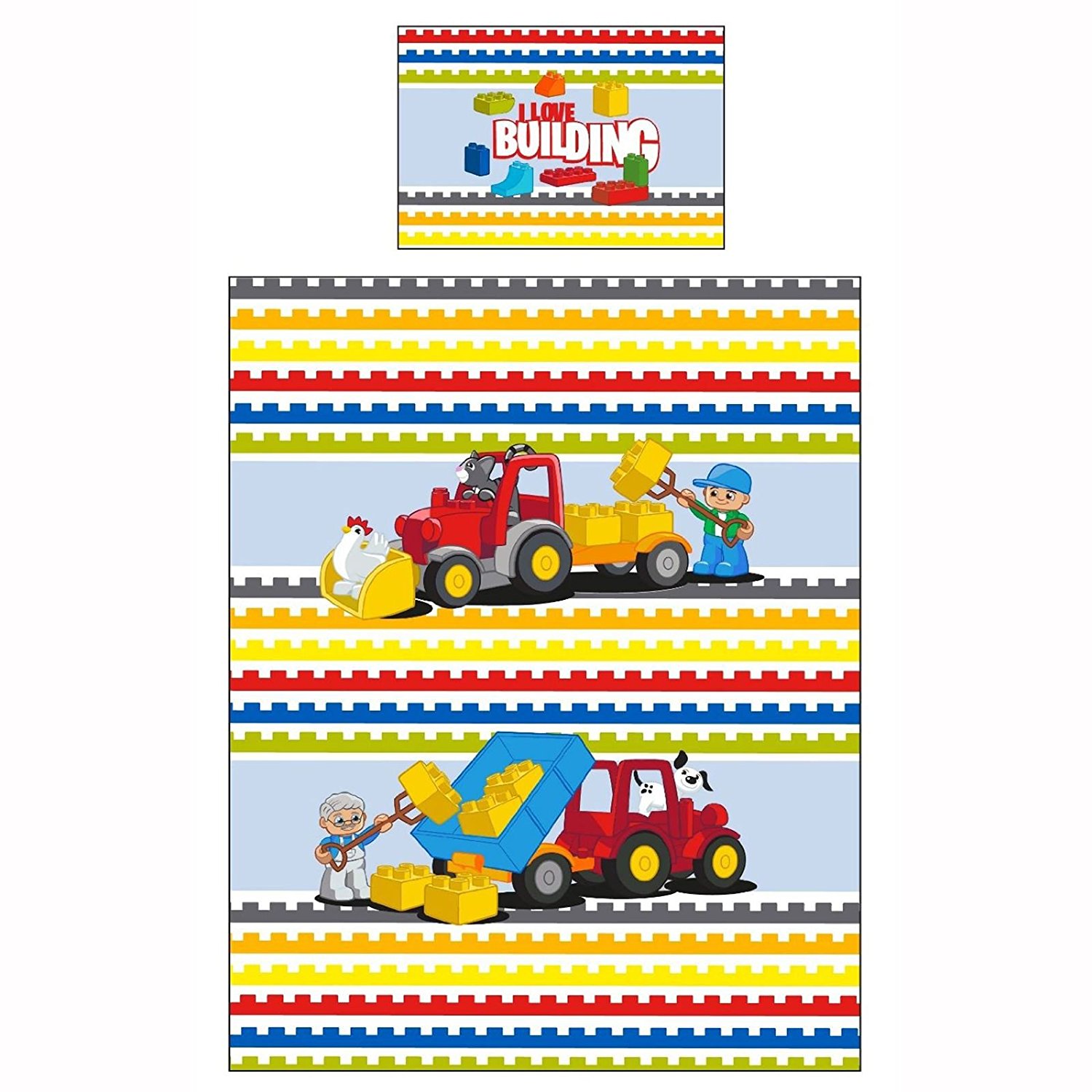 Lego Duplo 'Blocks' Panel Junior Cot Bed Duvet Quilt Cover Set