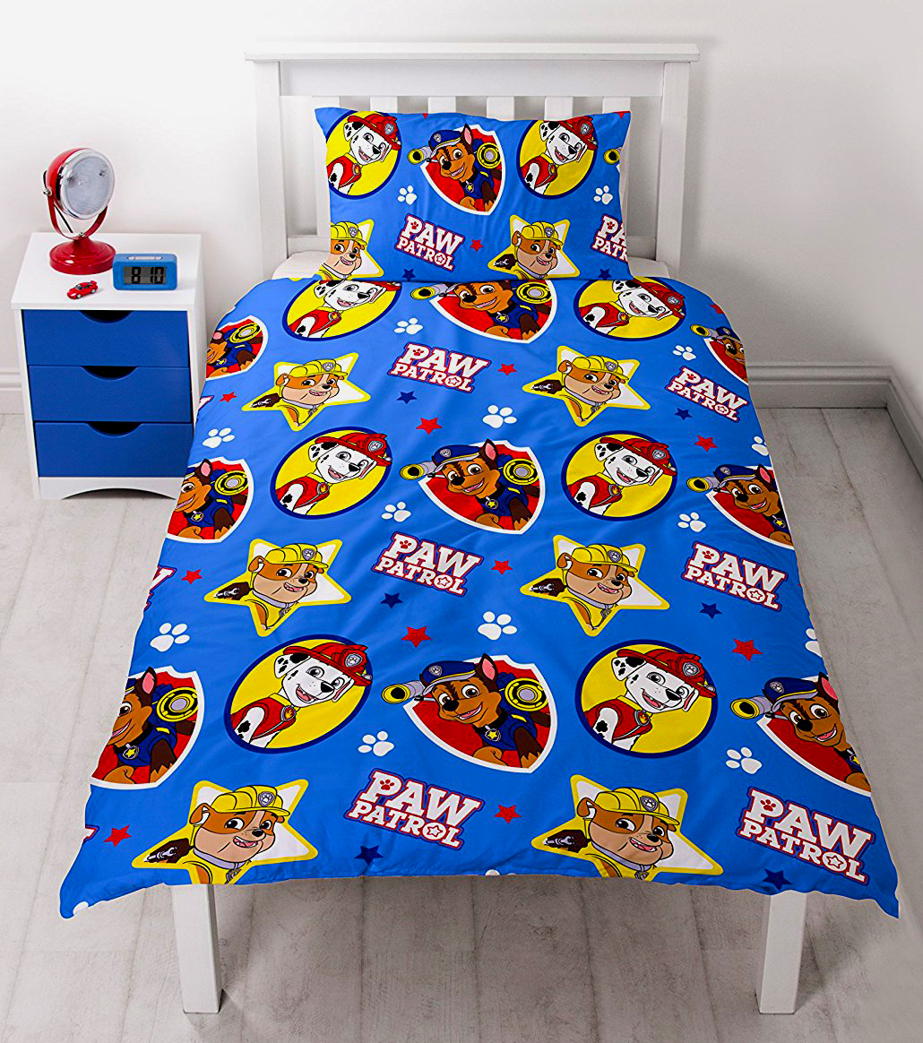 Paw Patrol 'Pawsome' Reversible Rotary Single Bed Duvet Quilt Cover Set