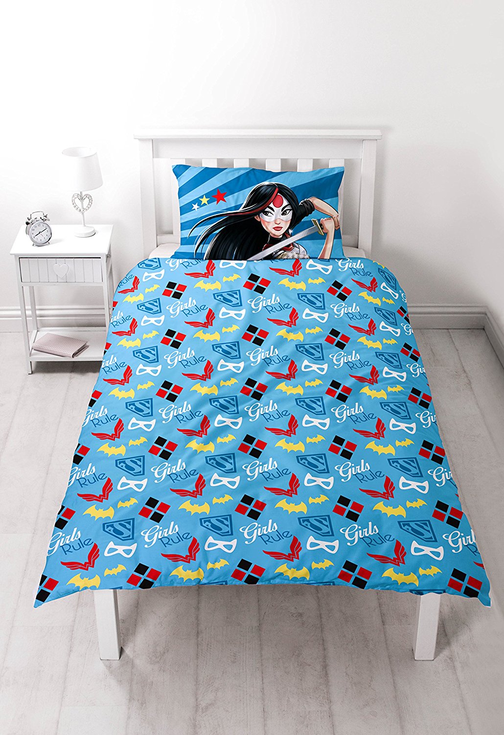 Dc Comics Superhero Girls 'Super' Panel Single Bed Duvet Quilt Cover Set