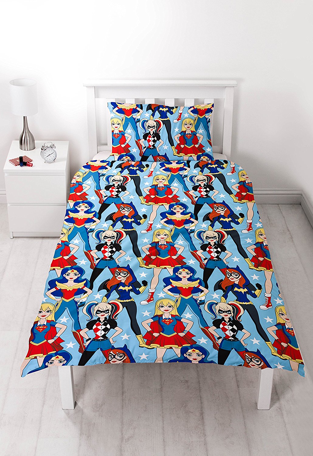 Dc Super Hero Girls 'Super' Reversible Rotary Single Bed Duvet Quilt Cover Set