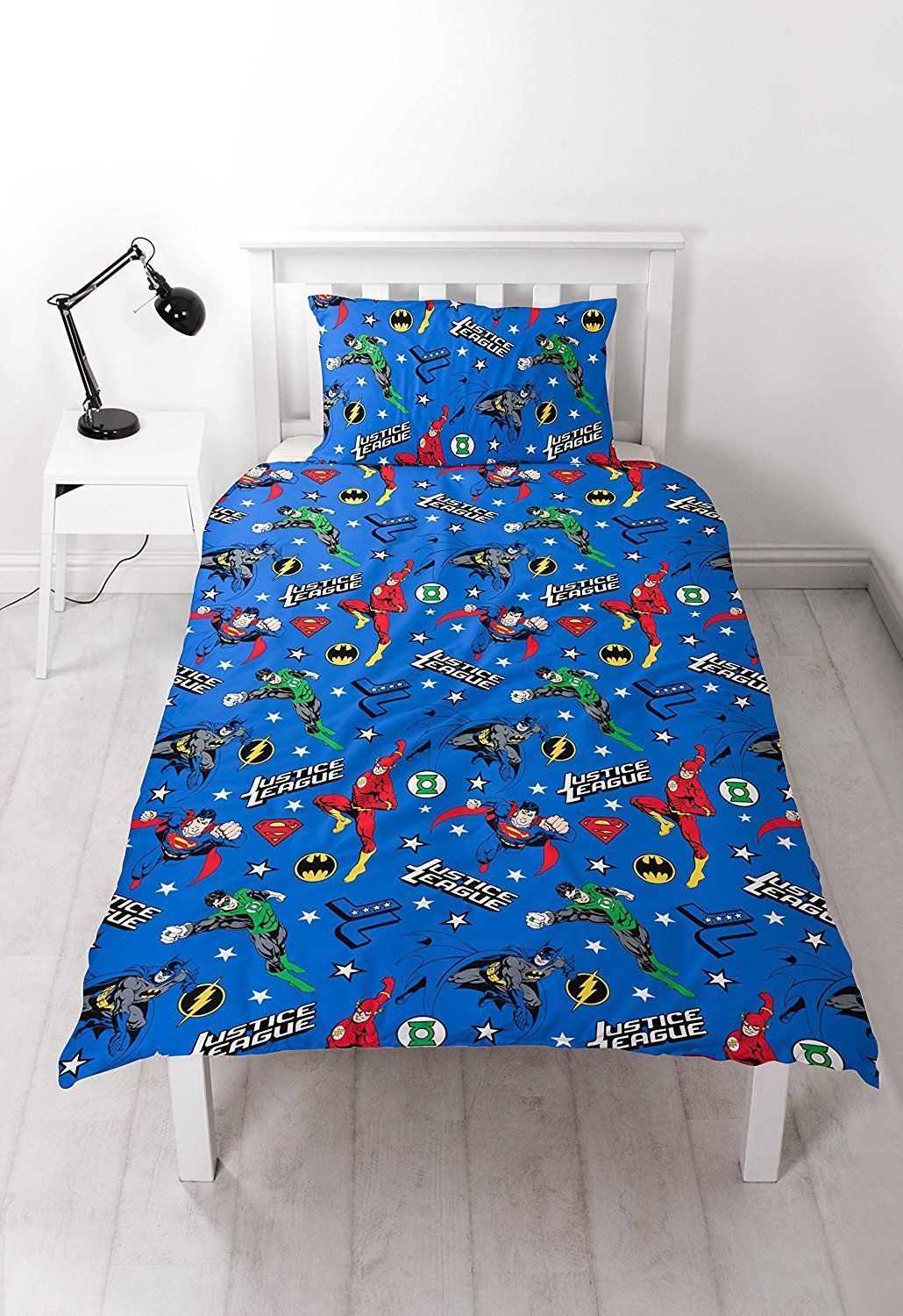 Justice League 'Inception' Reversible Rotary Single Bed Duvet Quilt Cover Set