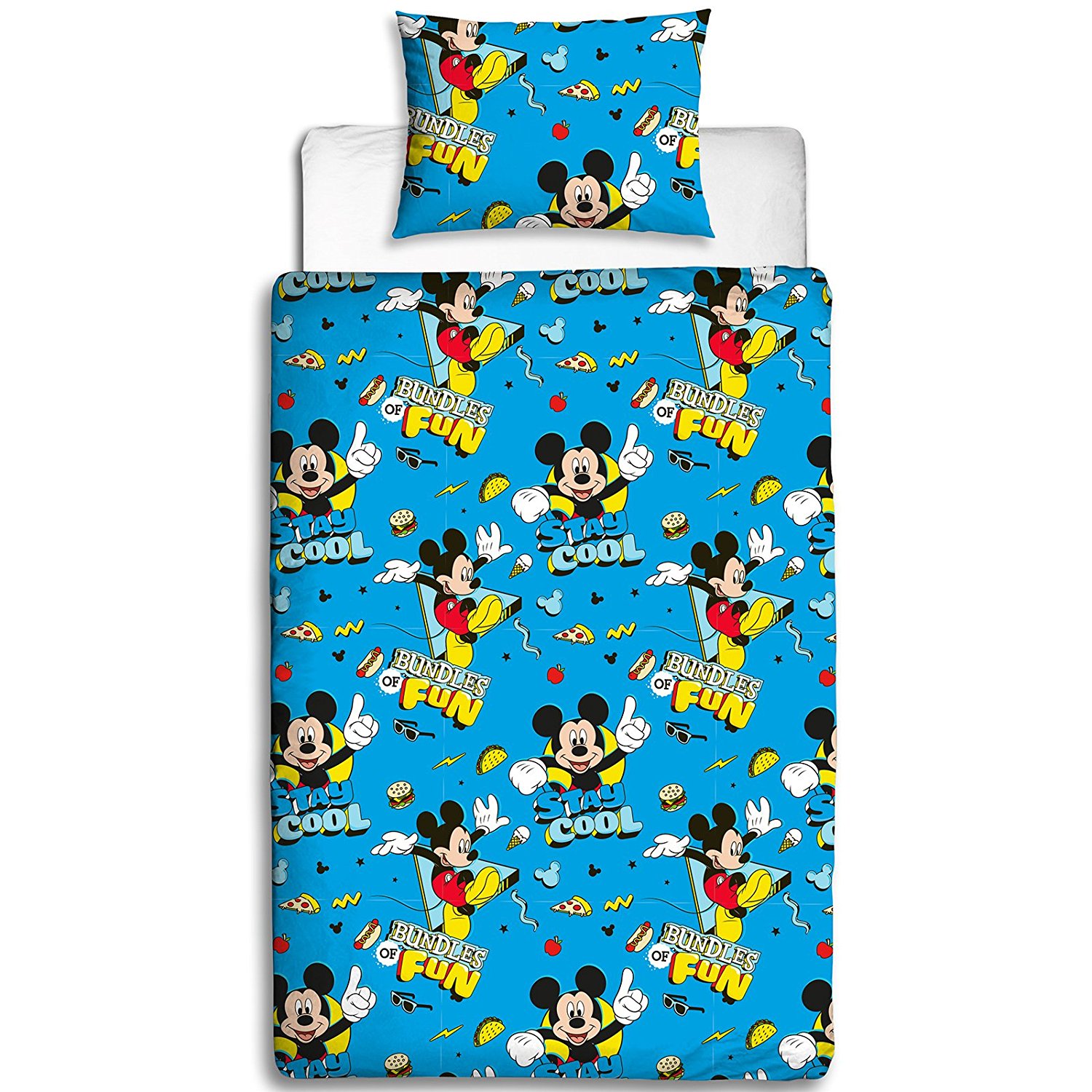 Mickey Mouse 'Cool' Rotary Single Bed Duvet Quilt Cover Set