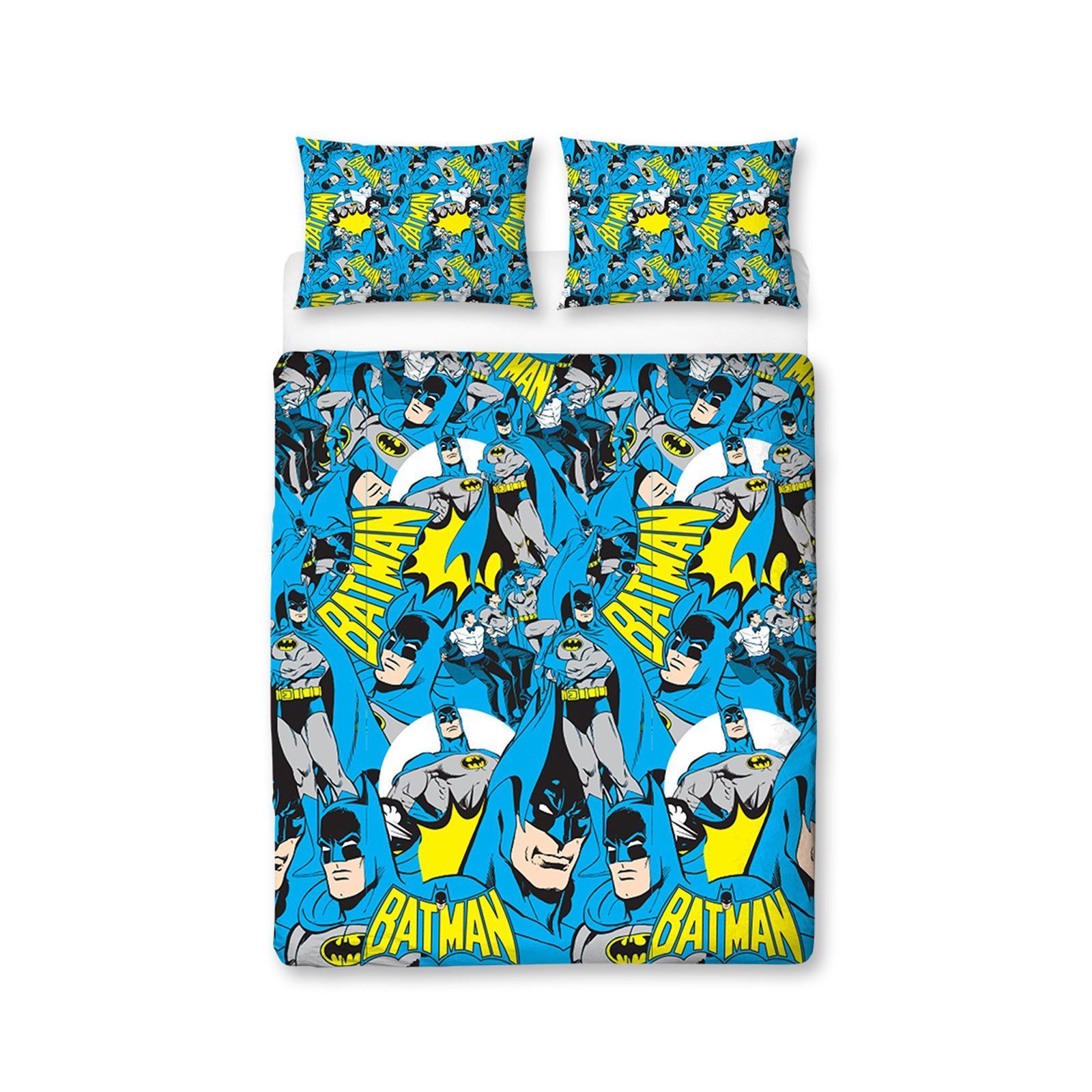 Batman 'Hero' Reversible Rotary Double Bed Duvet Quilt Cover Set